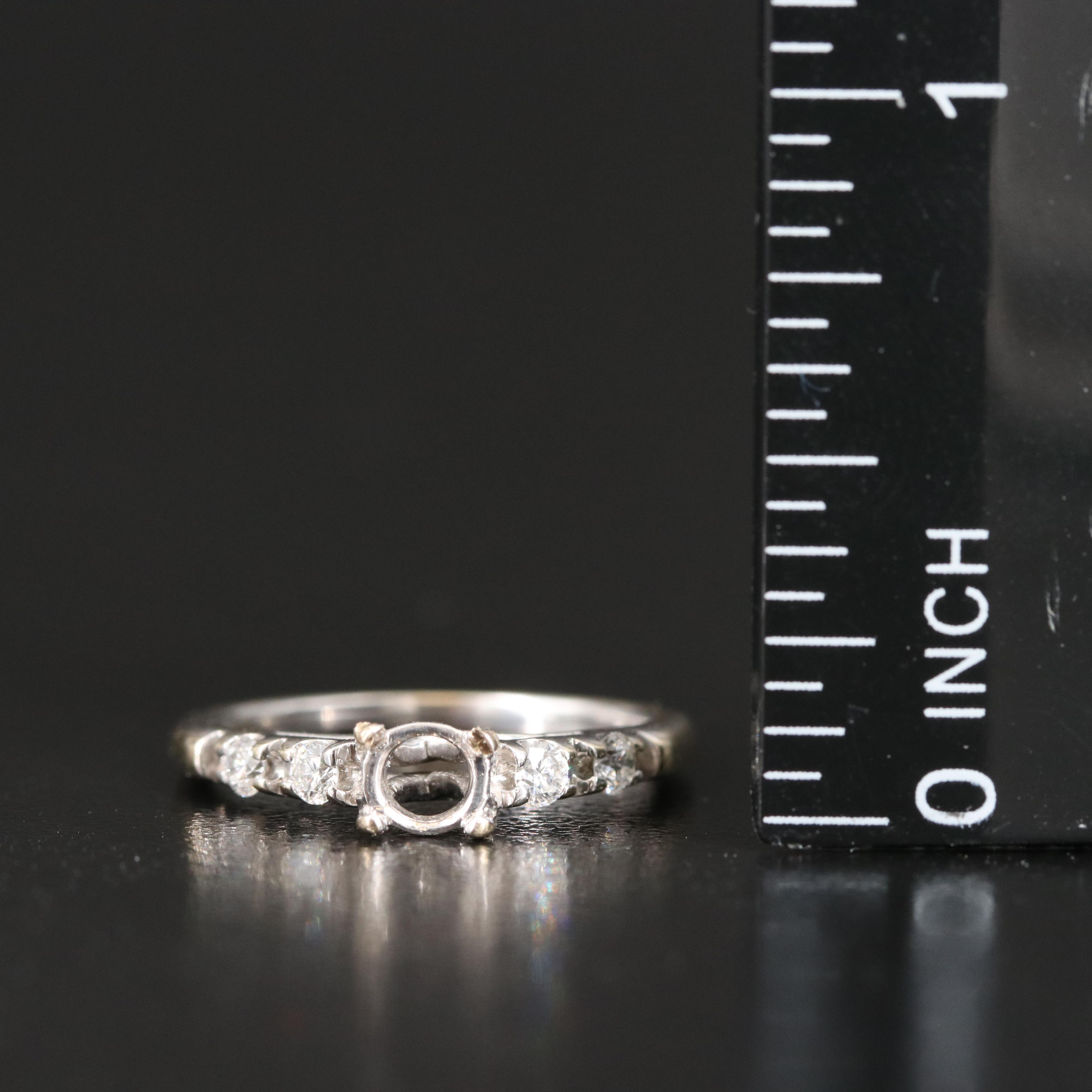 18K 0.18 CTW Diamond Semi Mount and Loose 0.35 CT Center Diamond and GIA eReport