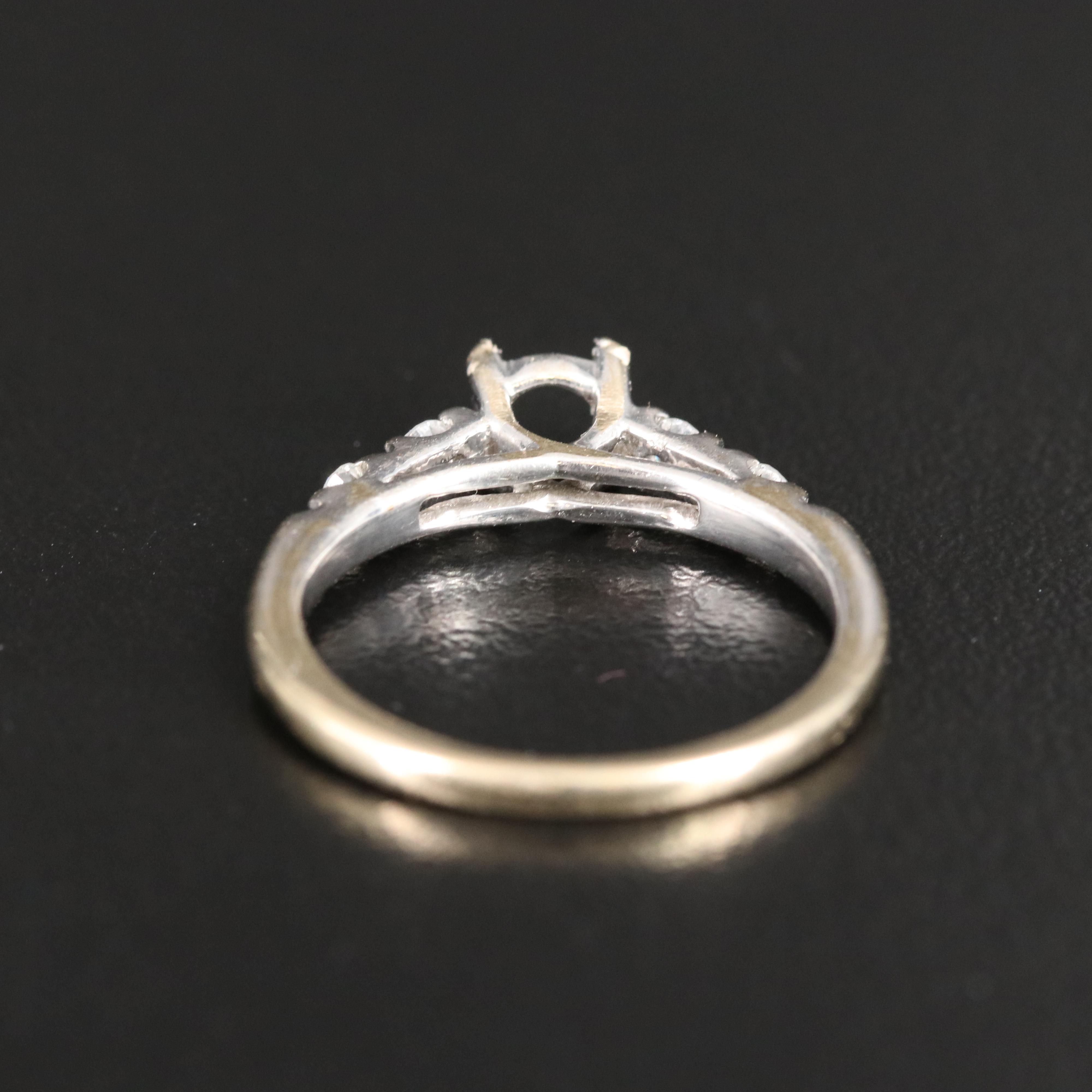 18K 0.18 CTW Diamond Semi Mount and Loose 0.35 CT Center Diamond and GIA eReport