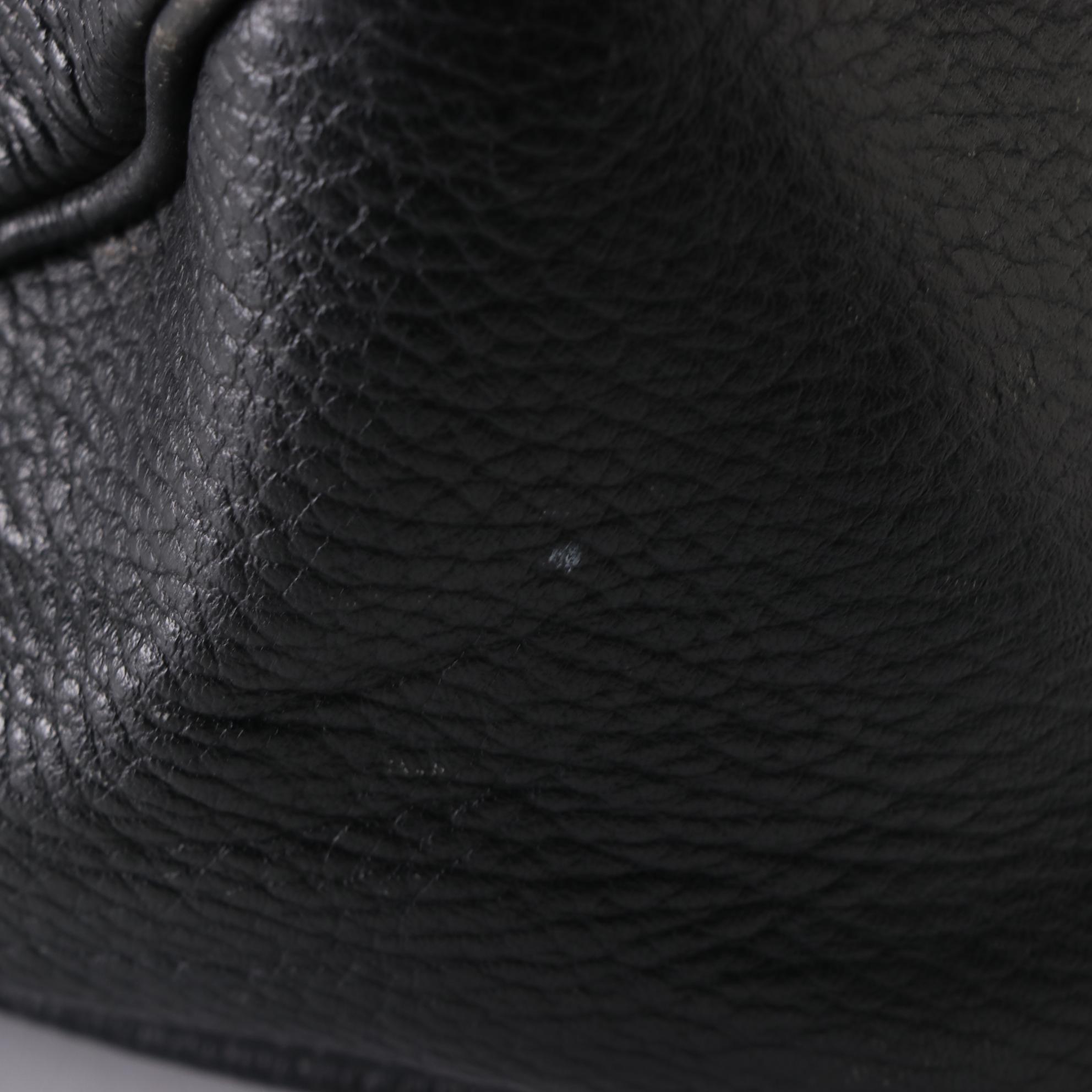 Prada Shoudler Bag in Black Grained Leather