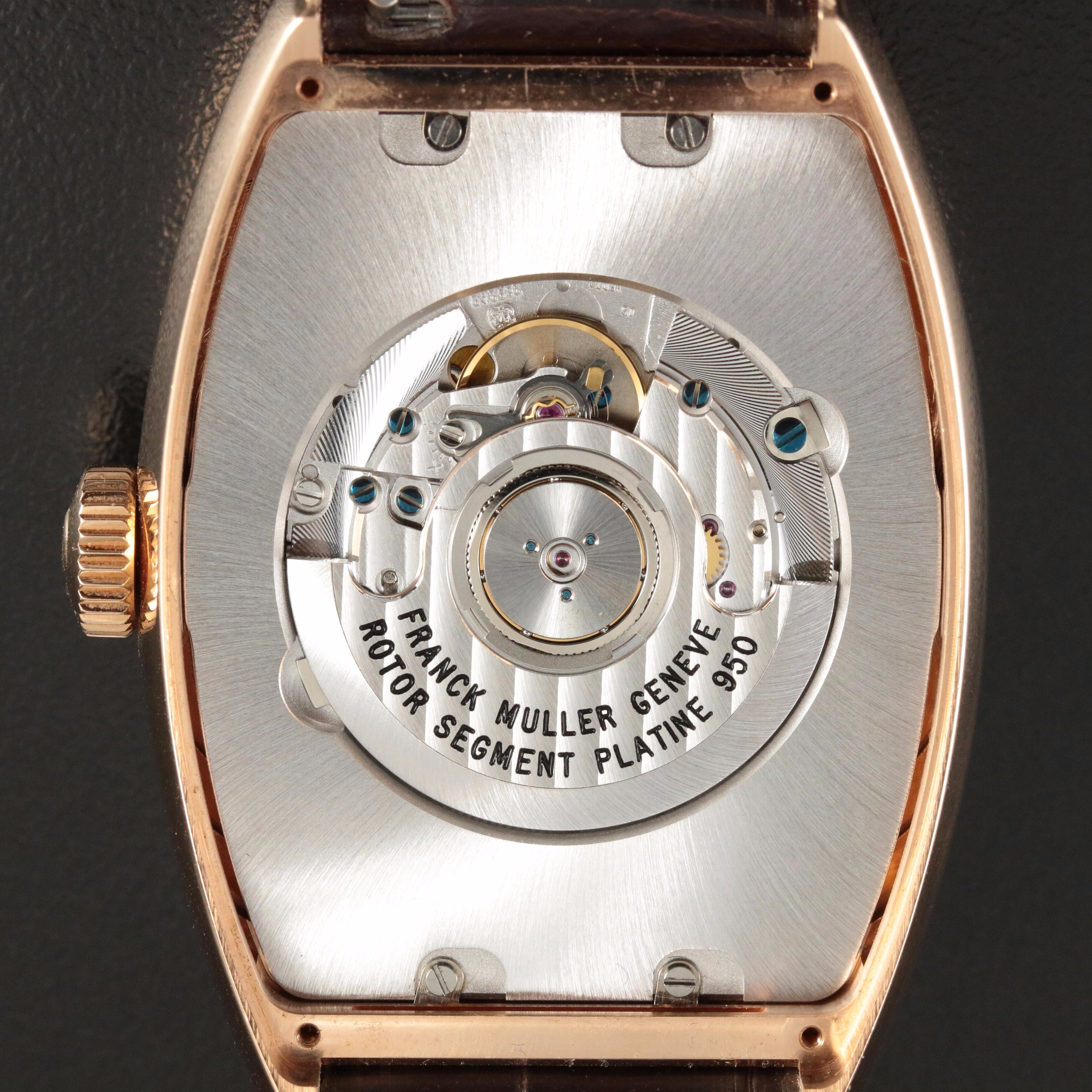 18K Rose Gold Franck Muller Cintrée Curvex Brown Dial Watch