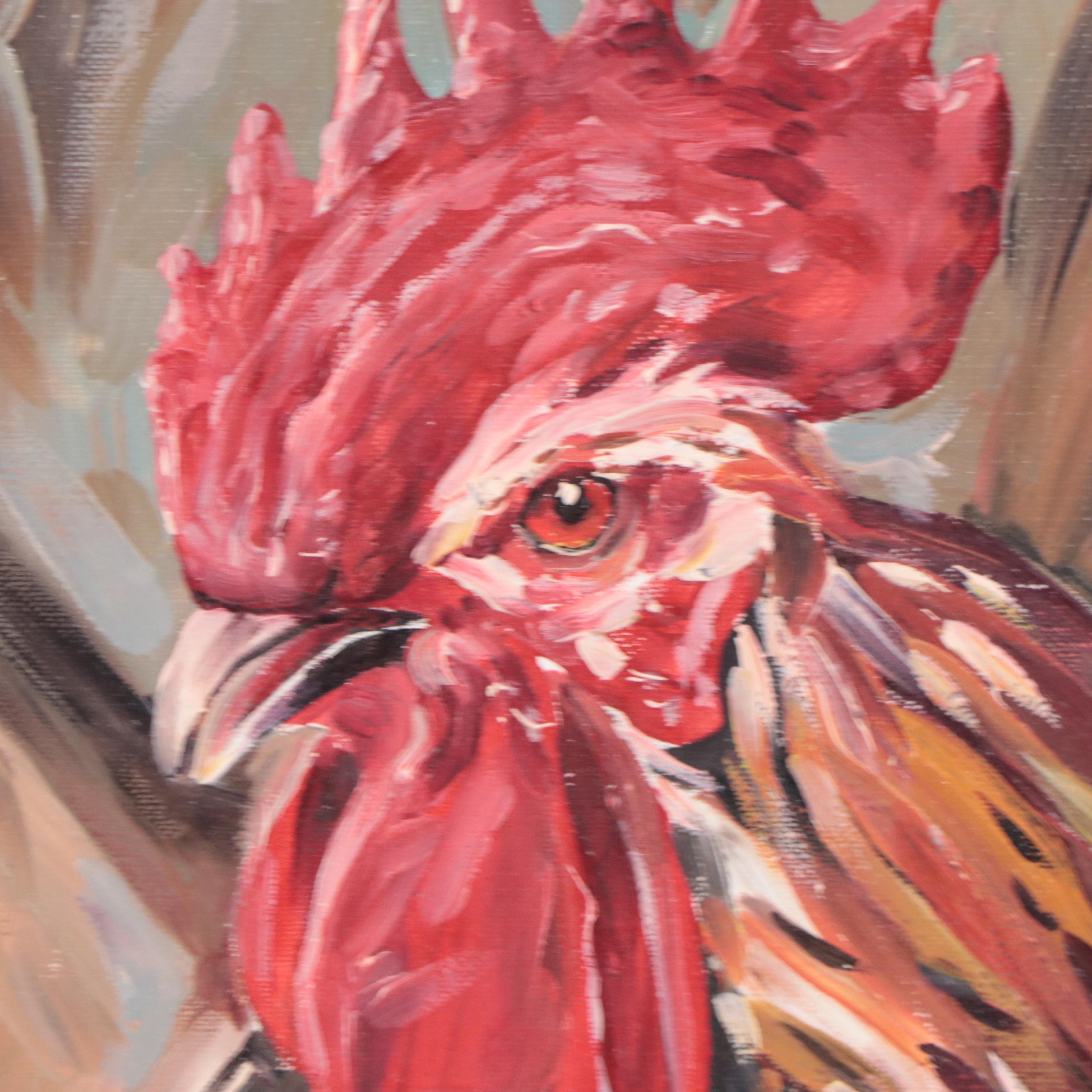 Kravchenko Olga Oil Painting of Rooster, 2023