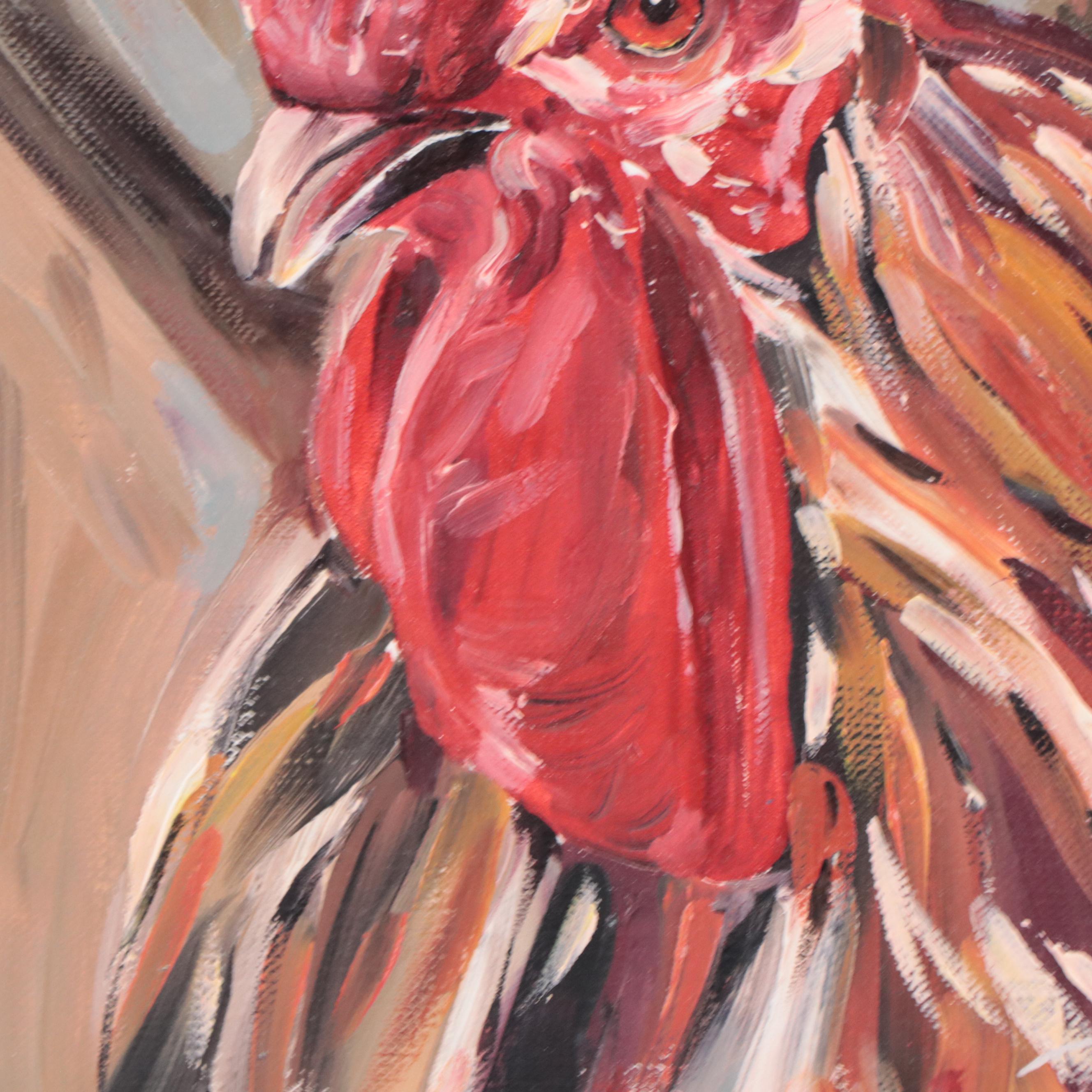 Kravchenko Olga Oil Painting of Rooster, 2023