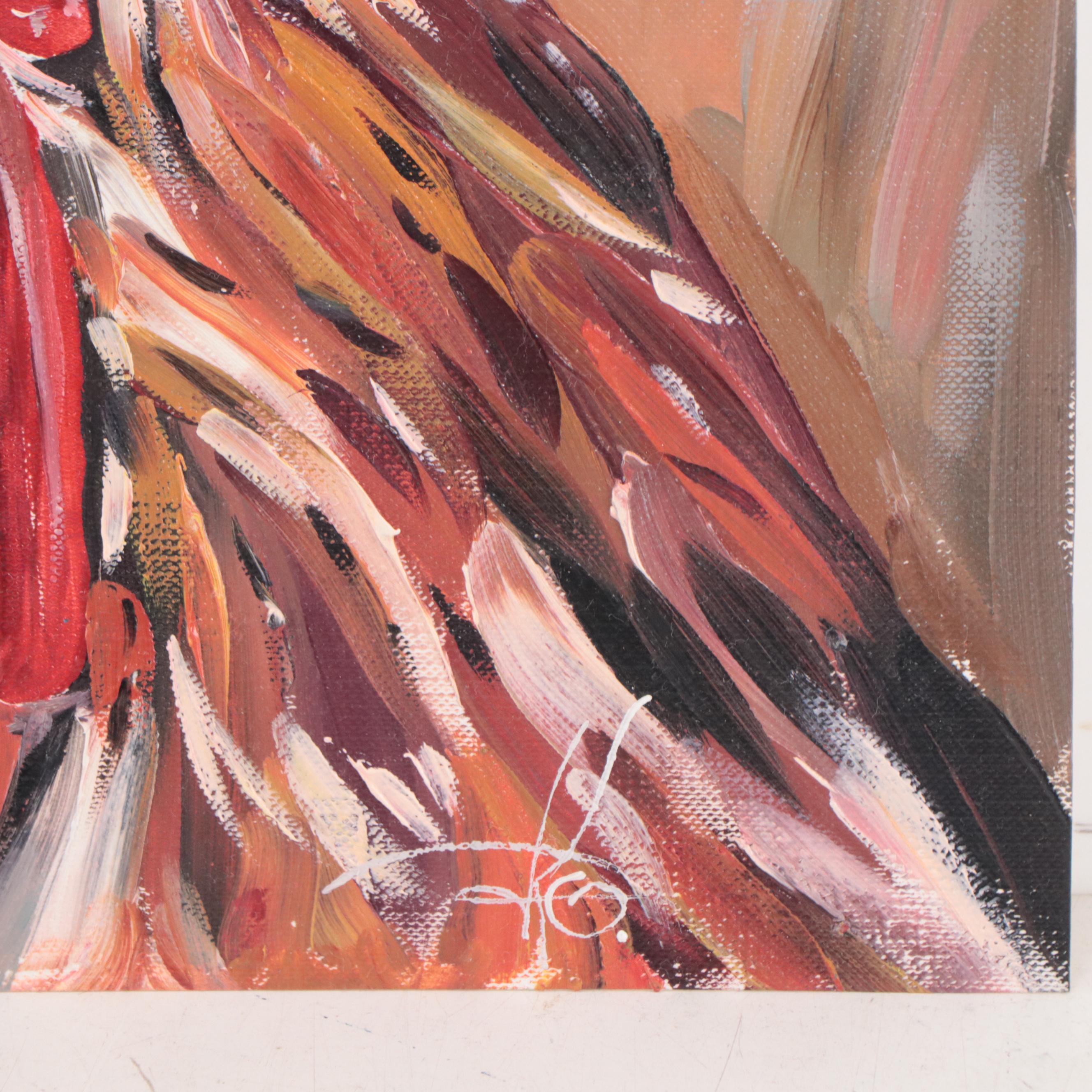 Kravchenko Olga Oil Painting of Rooster, 2023