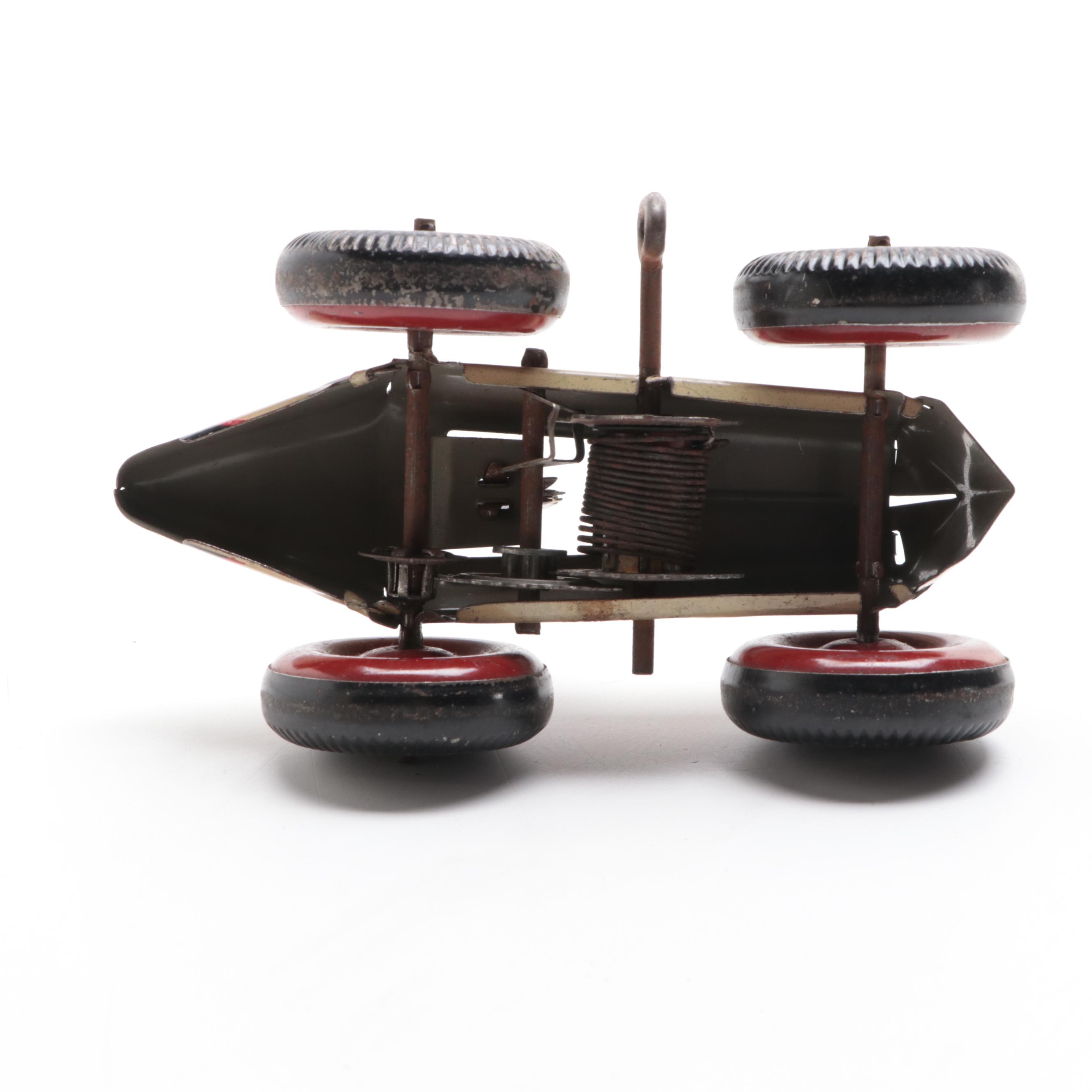 Marx Toys Tin Lithograph Wind-Up Toy Race Car, Mid-20th Century