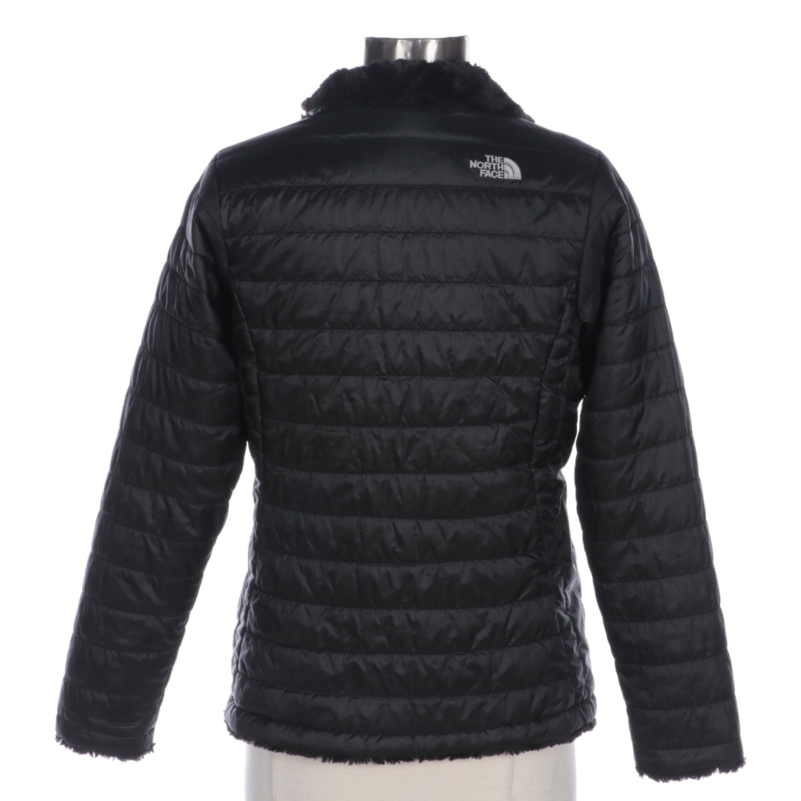 Girl's The North Face Reversible Puffer Jacket with Faux Shearling Lining