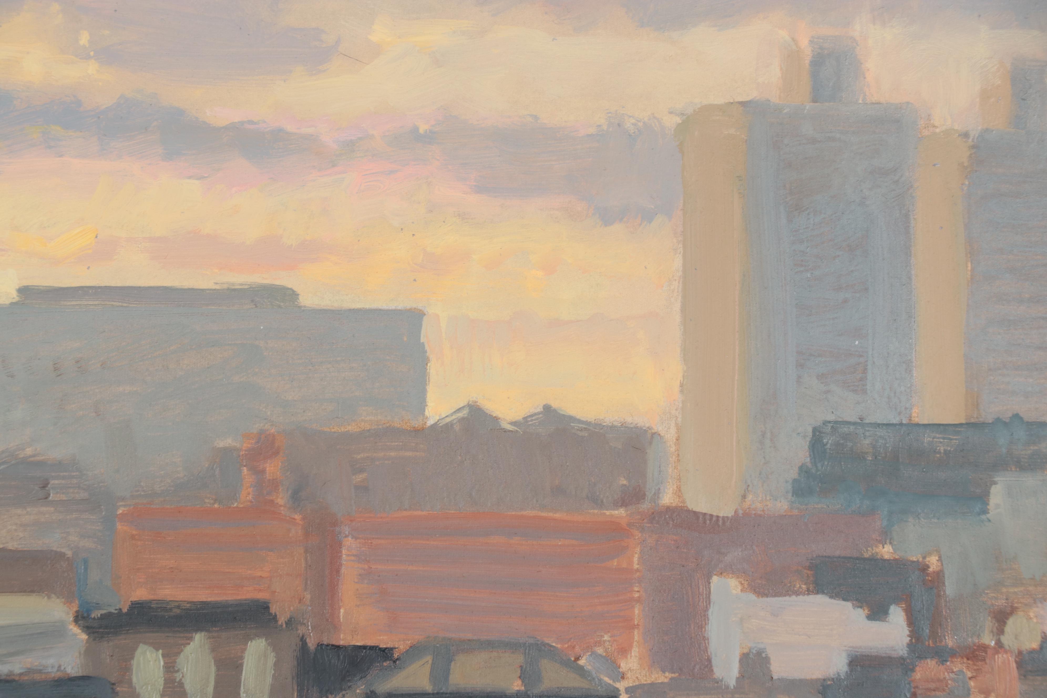 David Mahler Oil Painting "Cityscape," 2000