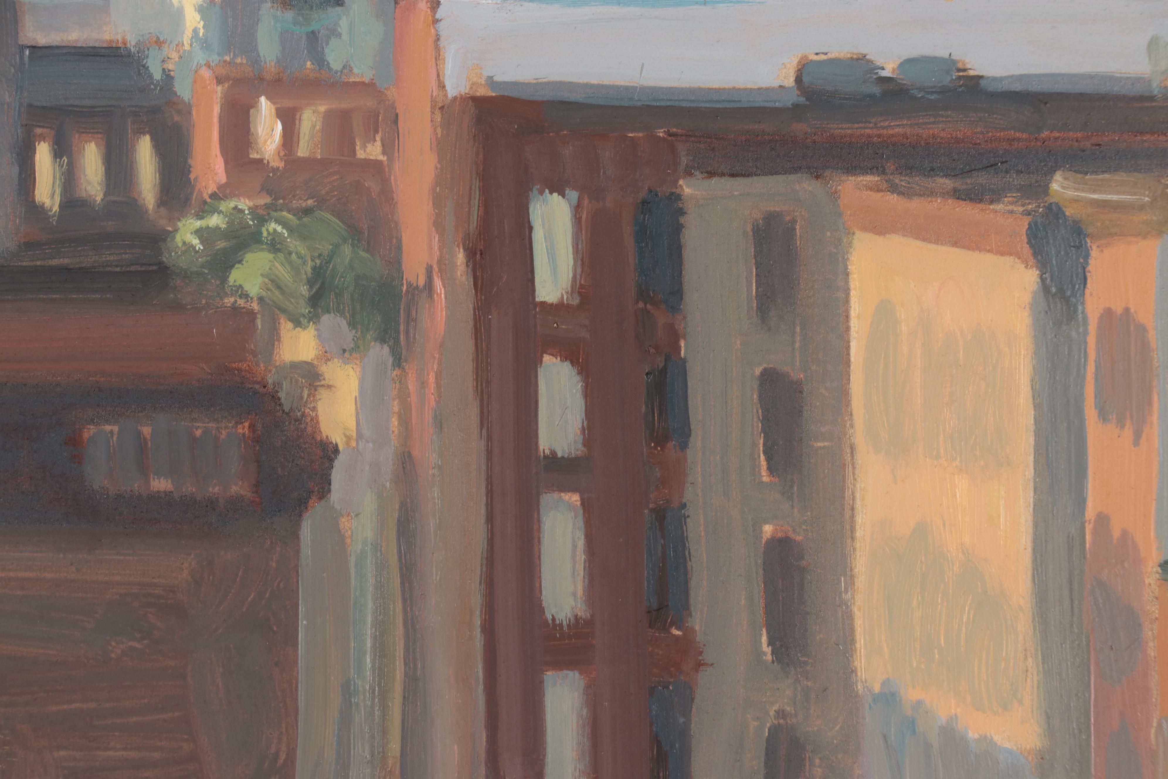 David Mahler Oil Painting "Cityscape," 2000