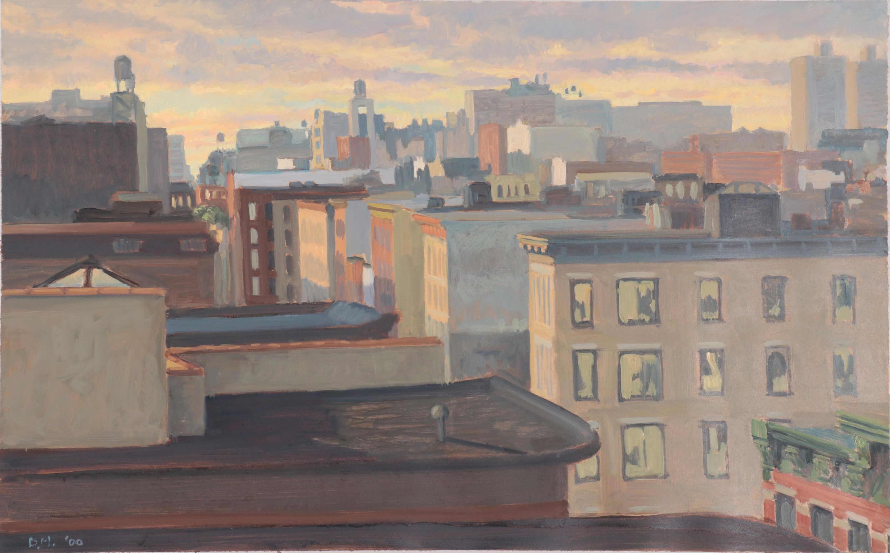 David Mahler Oil Painting "Cityscape," 2000