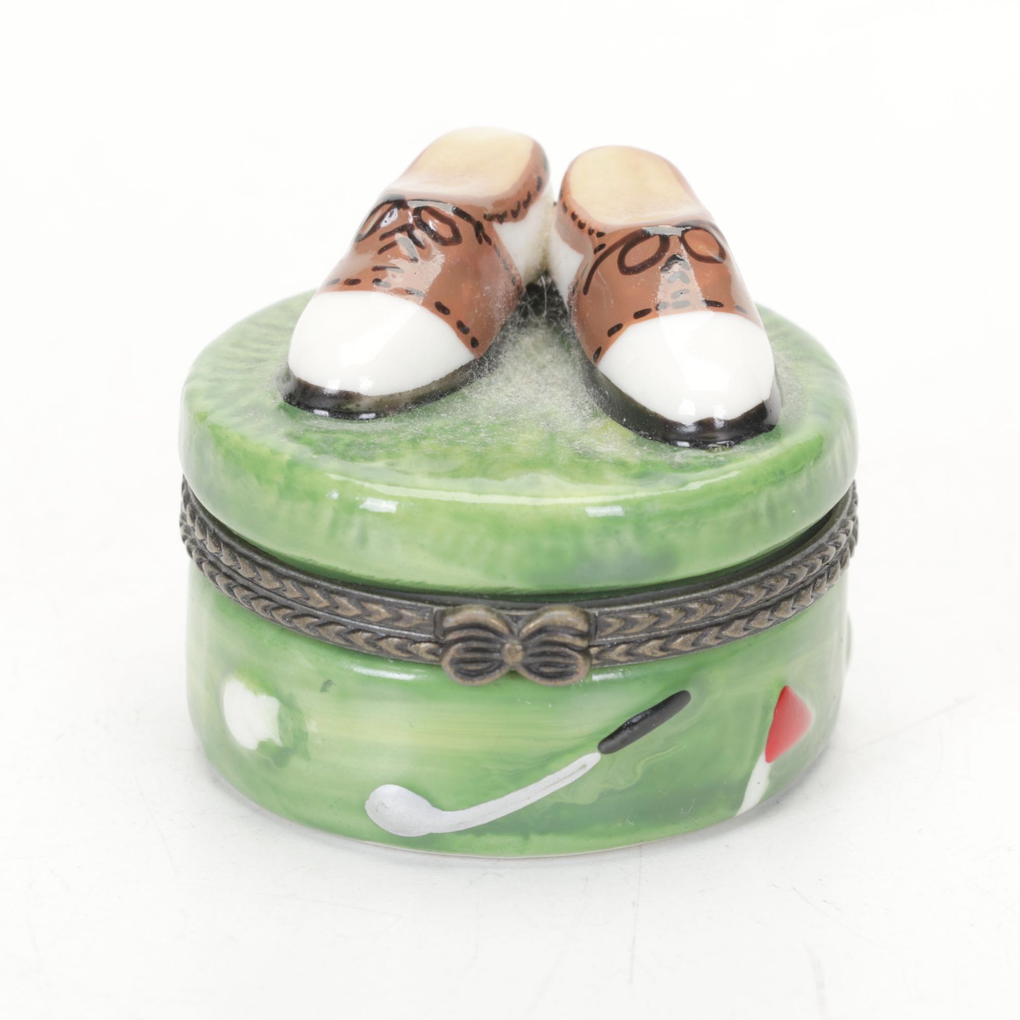 Golf Themed Porcelain Limoges Box EBTH