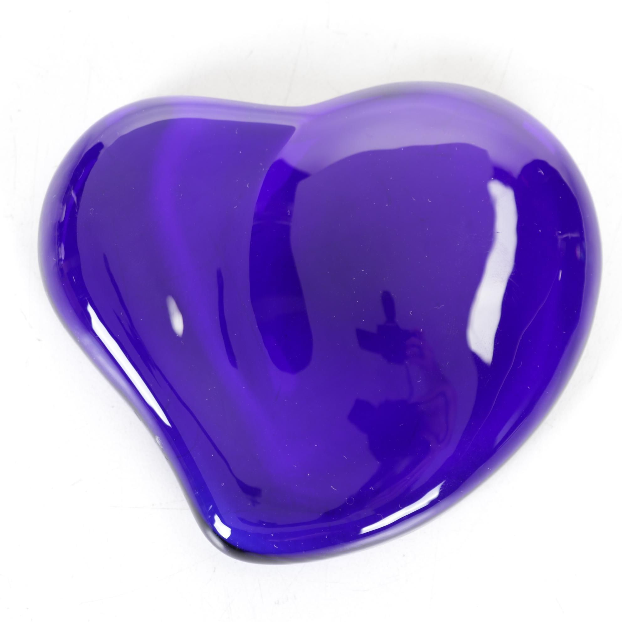 Elsa Peretti for Tiffany & Co. "Heart" Cobalt Crystal Paperweight
