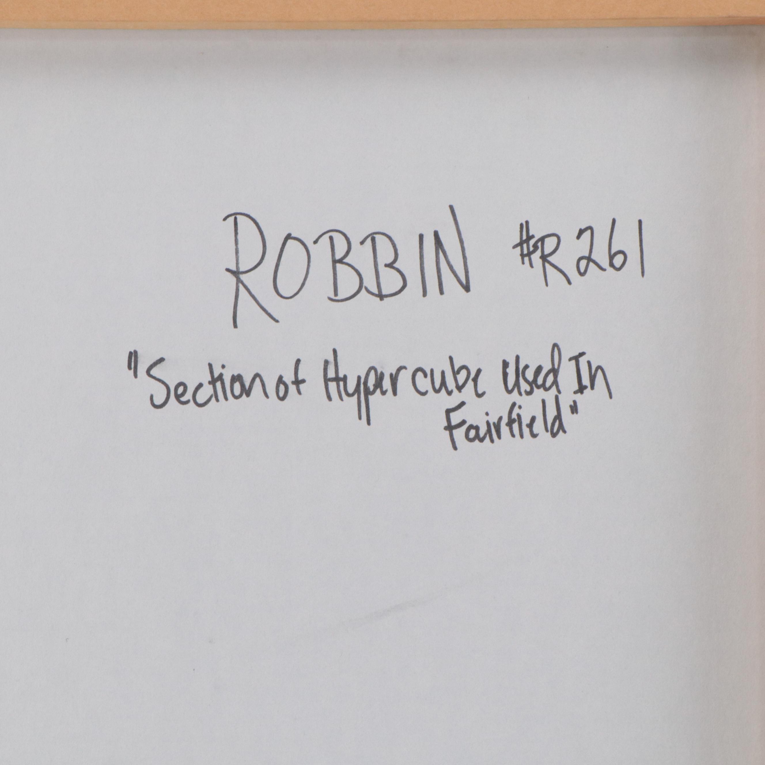 Tony Robbin Ink on Vellum "Section of Hypercube Used in Fairfield," 1981