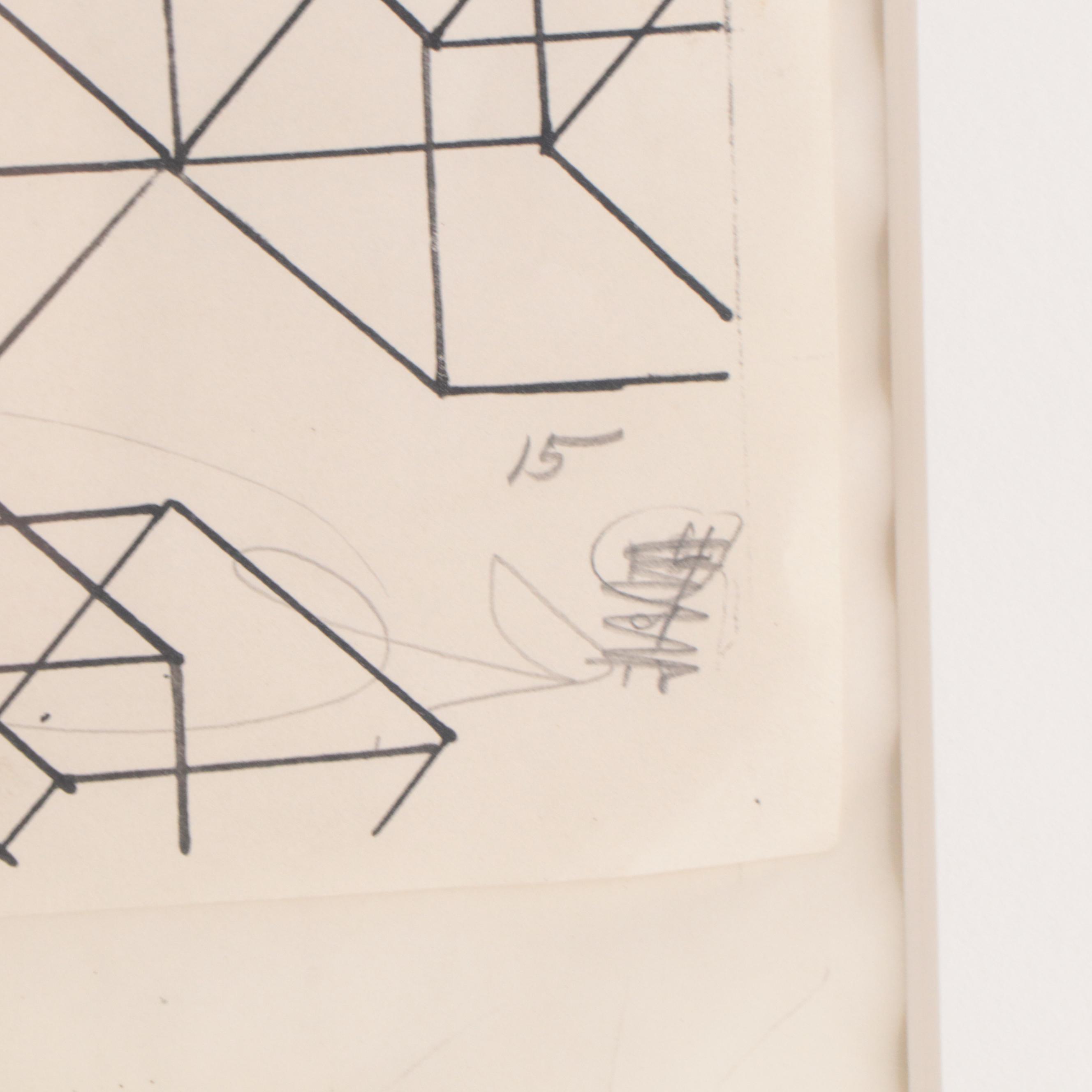 Tony Robbin Pencil and Ink on Paper "Composite Drawing," 1981