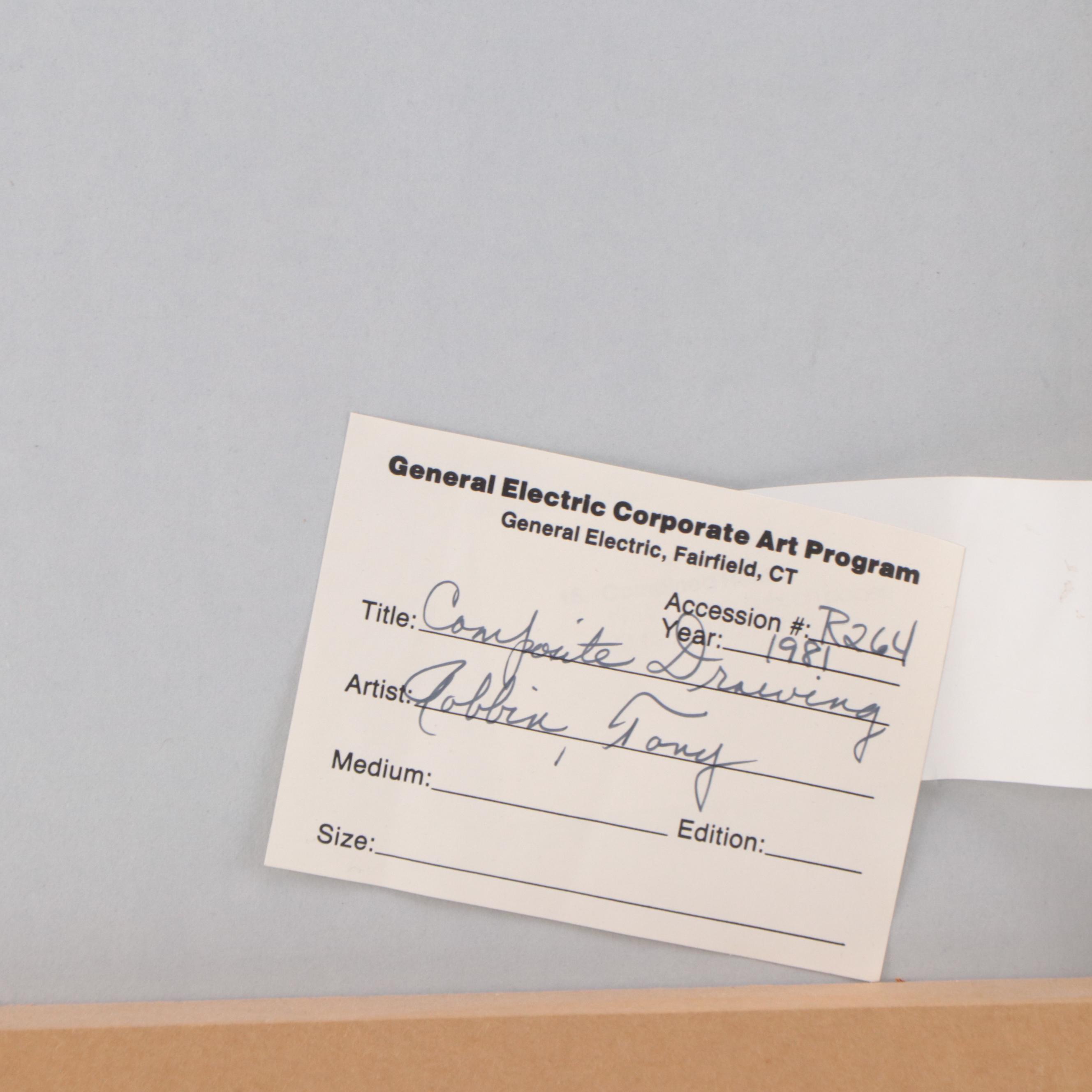 Tony Robbin Pencil and Ink on Paper "Composite Drawing," 1981