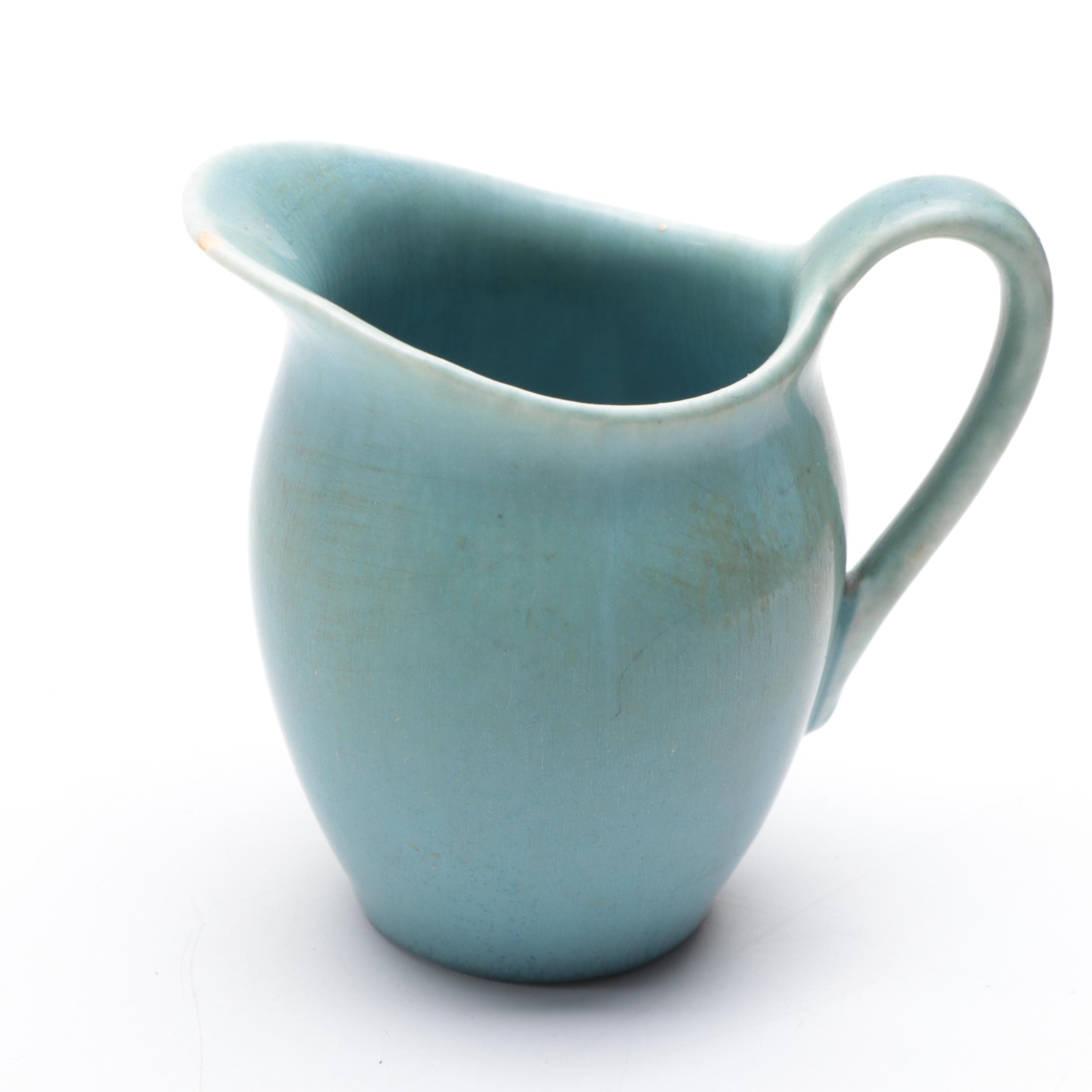 Rookwood Pottery Glazed Ceramic Vases, Creamer, and Open Sugar Bowls