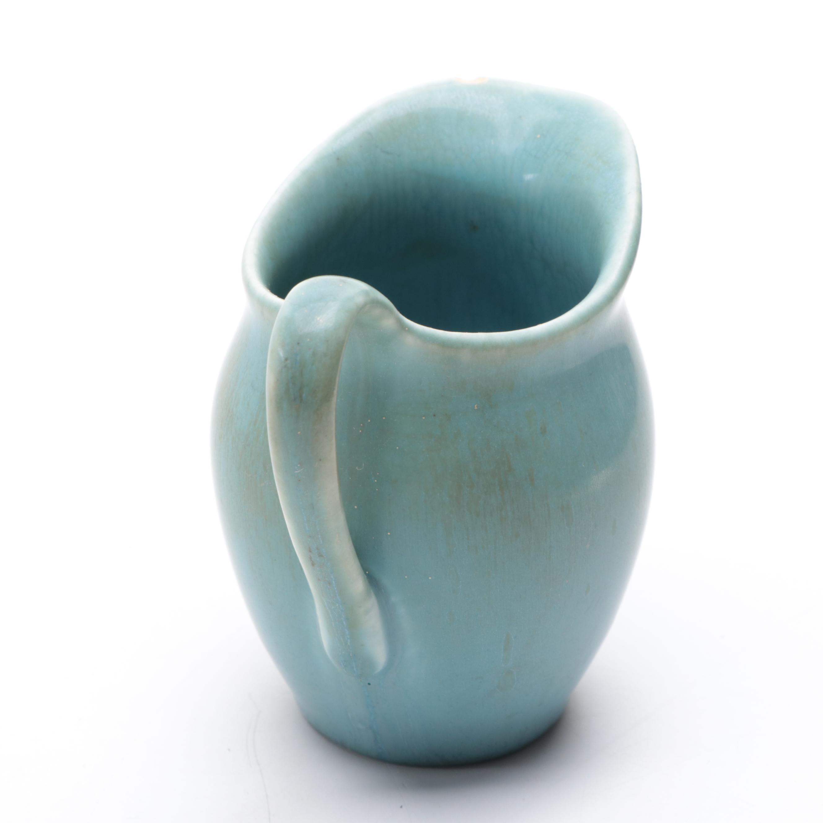 Rookwood Pottery Glazed Ceramic Vases, Creamer, and Open Sugar Bowls