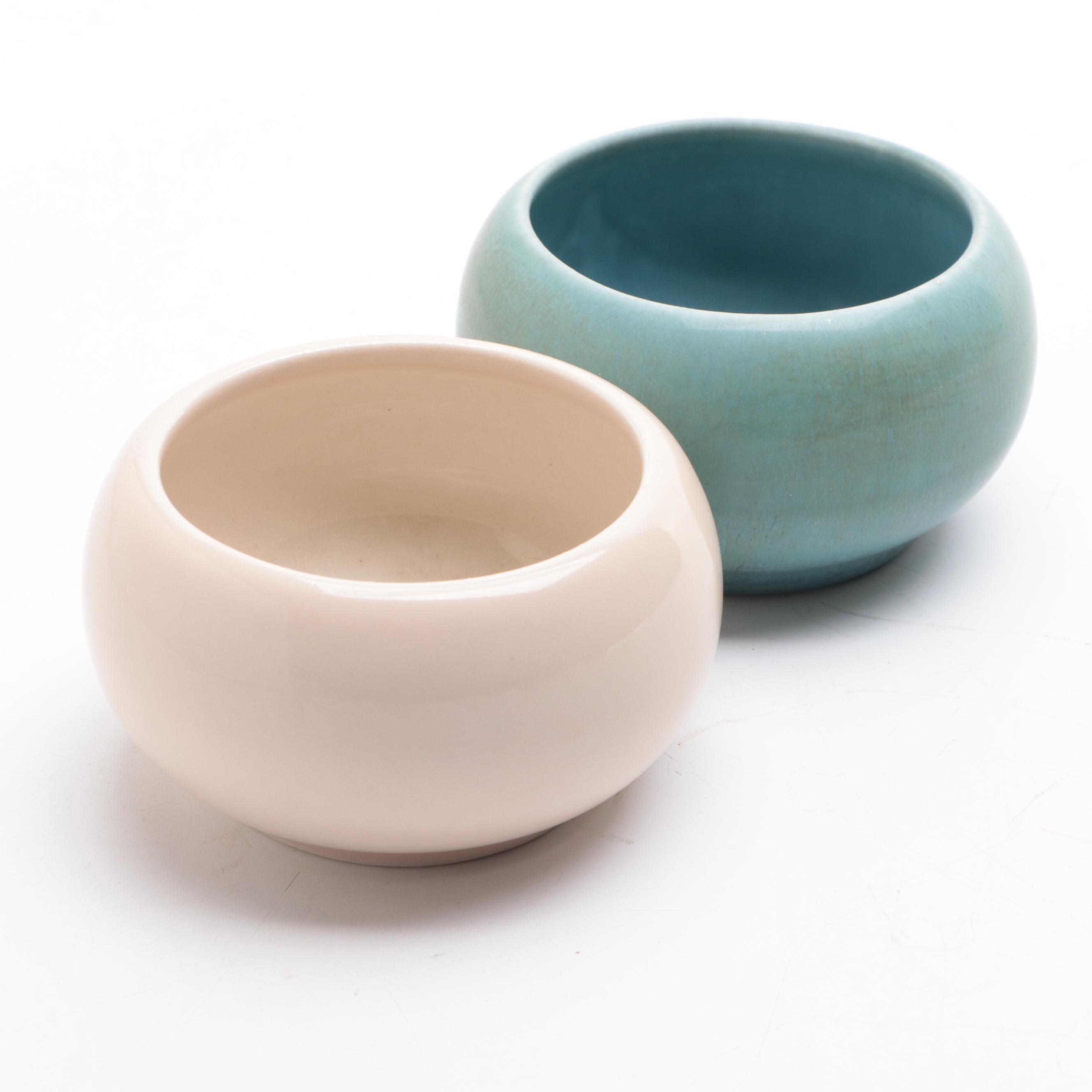 Rookwood Pottery Glazed Ceramic Vases, Creamer, and Open Sugar Bowls