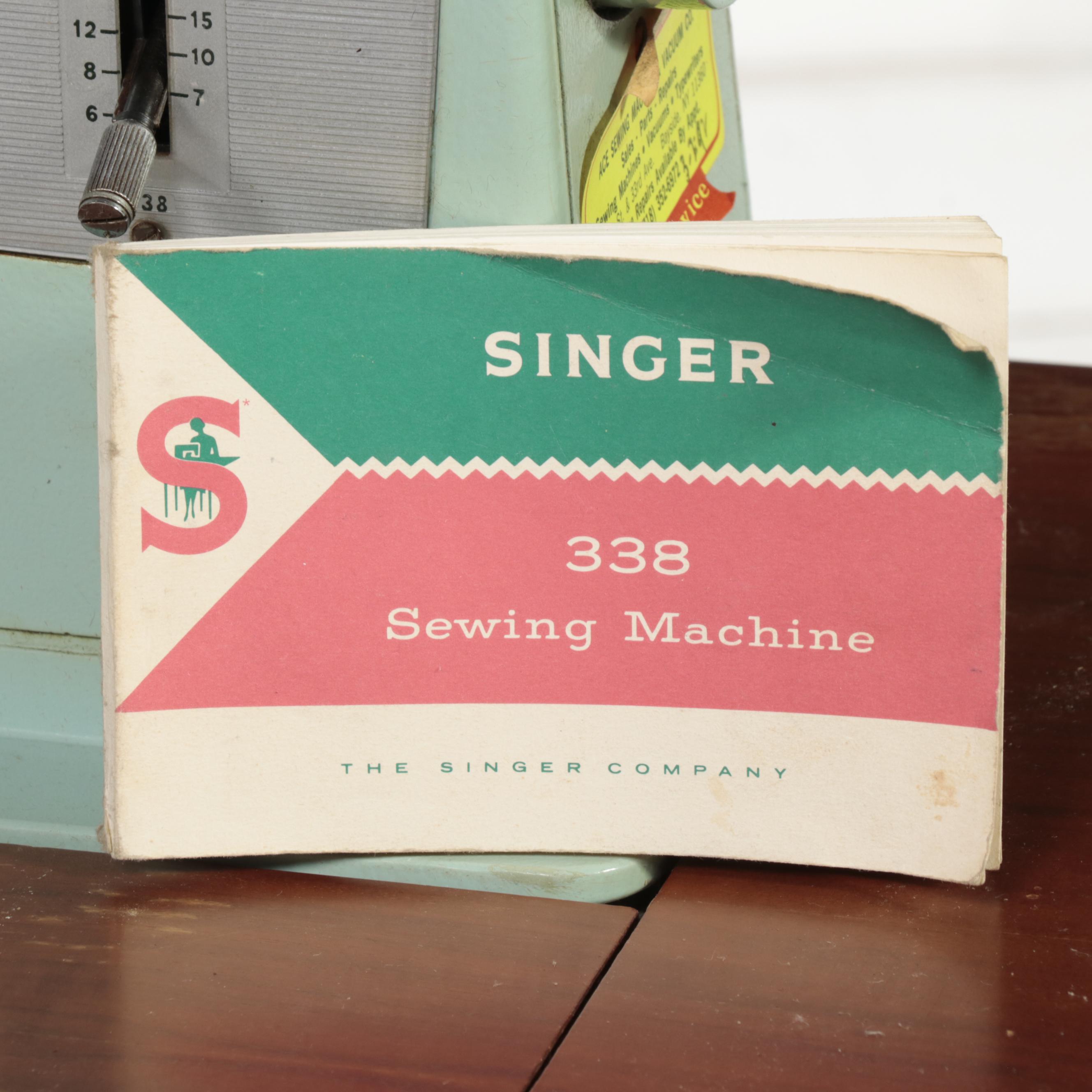 Singer 338 Sewing Machine with Wooden Work Table