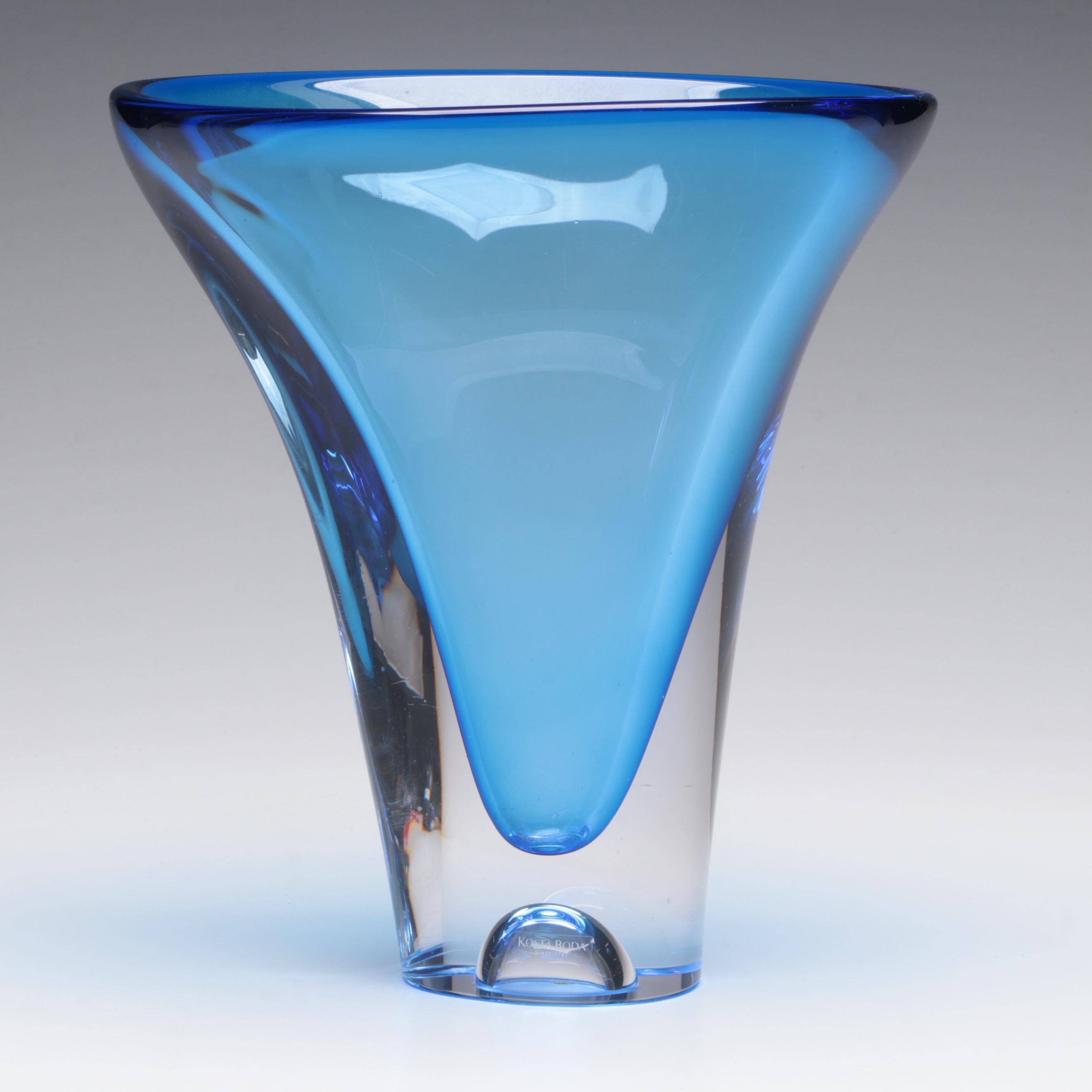 Goran Wärff for Kosta Boda "Sapphire" Cased Glass Vase