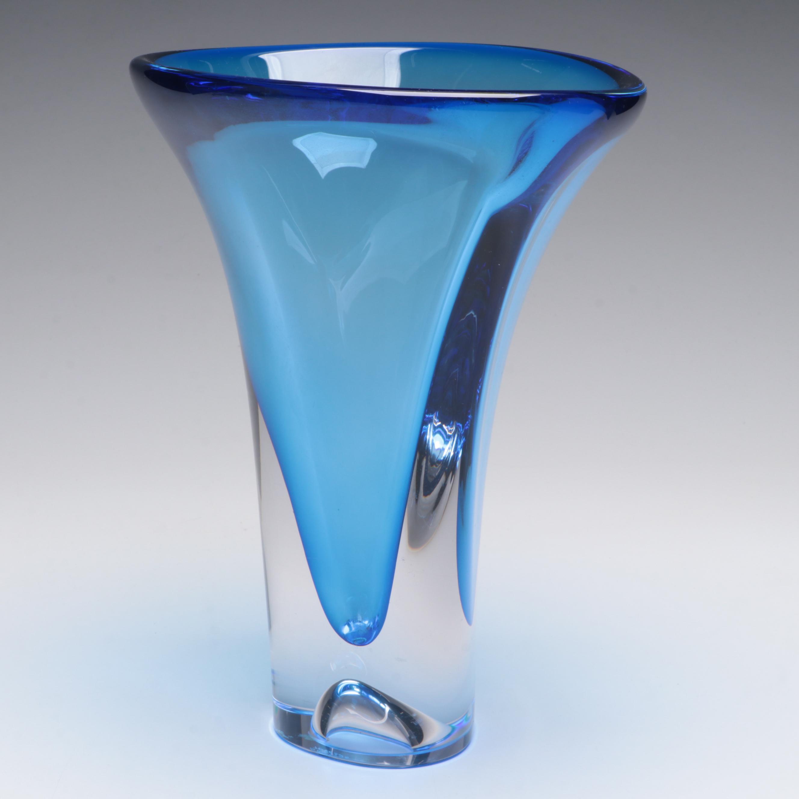 Goran Wärff for Kosta Boda "Sapphire" Cased Glass Vase