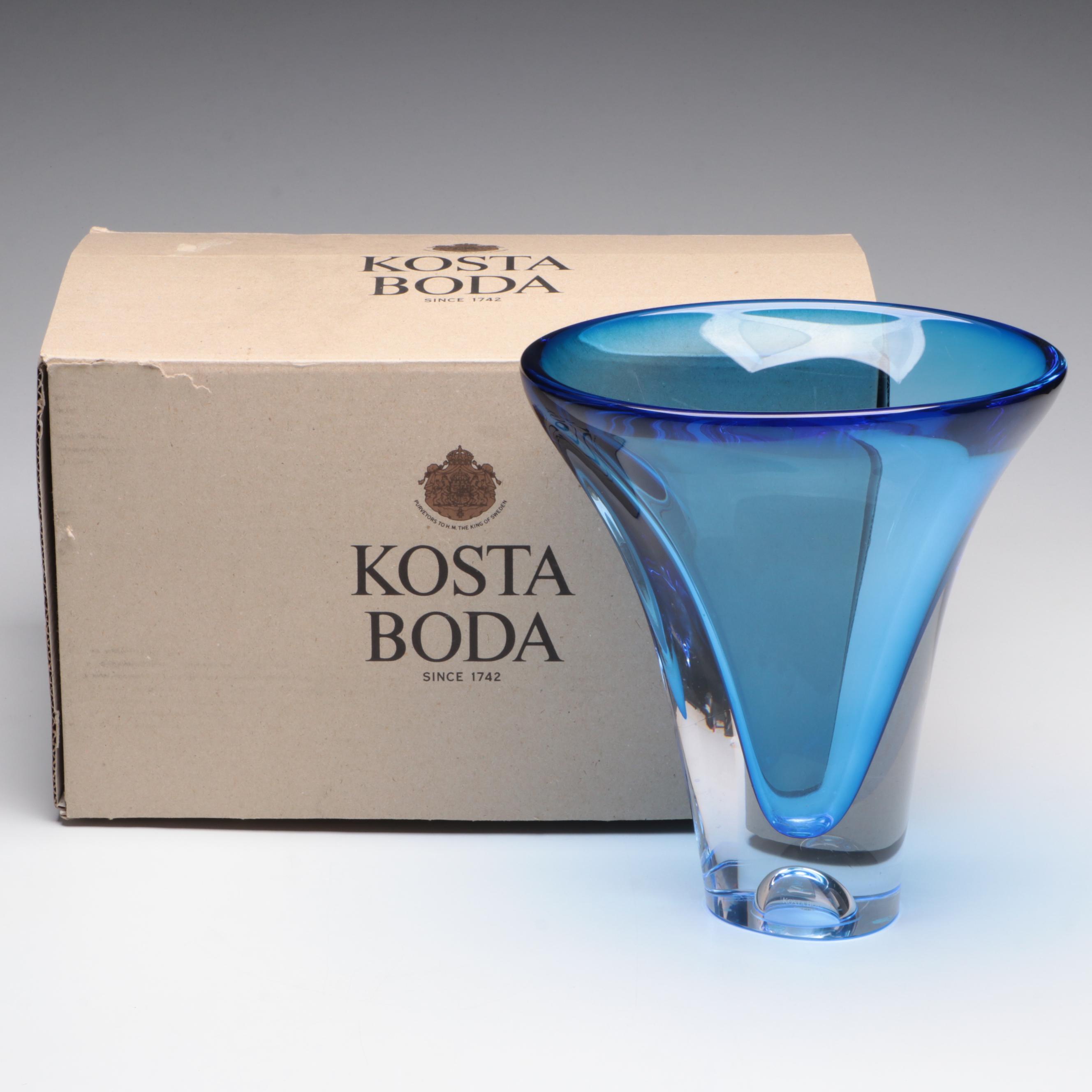 Goran Wärff for Kosta Boda "Sapphire" Cased Glass Vase