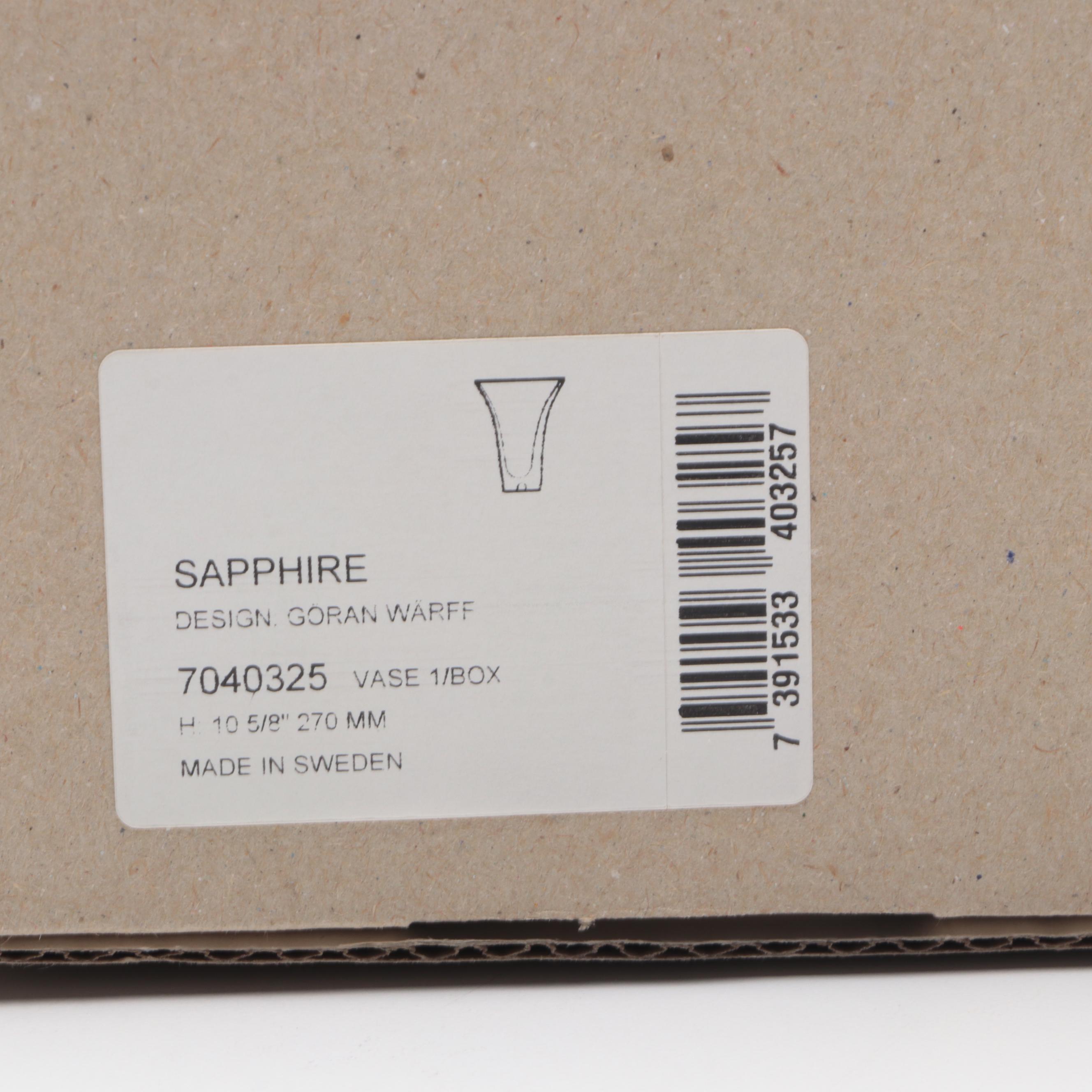 Goran Wärff for Kosta Boda "Sapphire" Cased Glass Vase