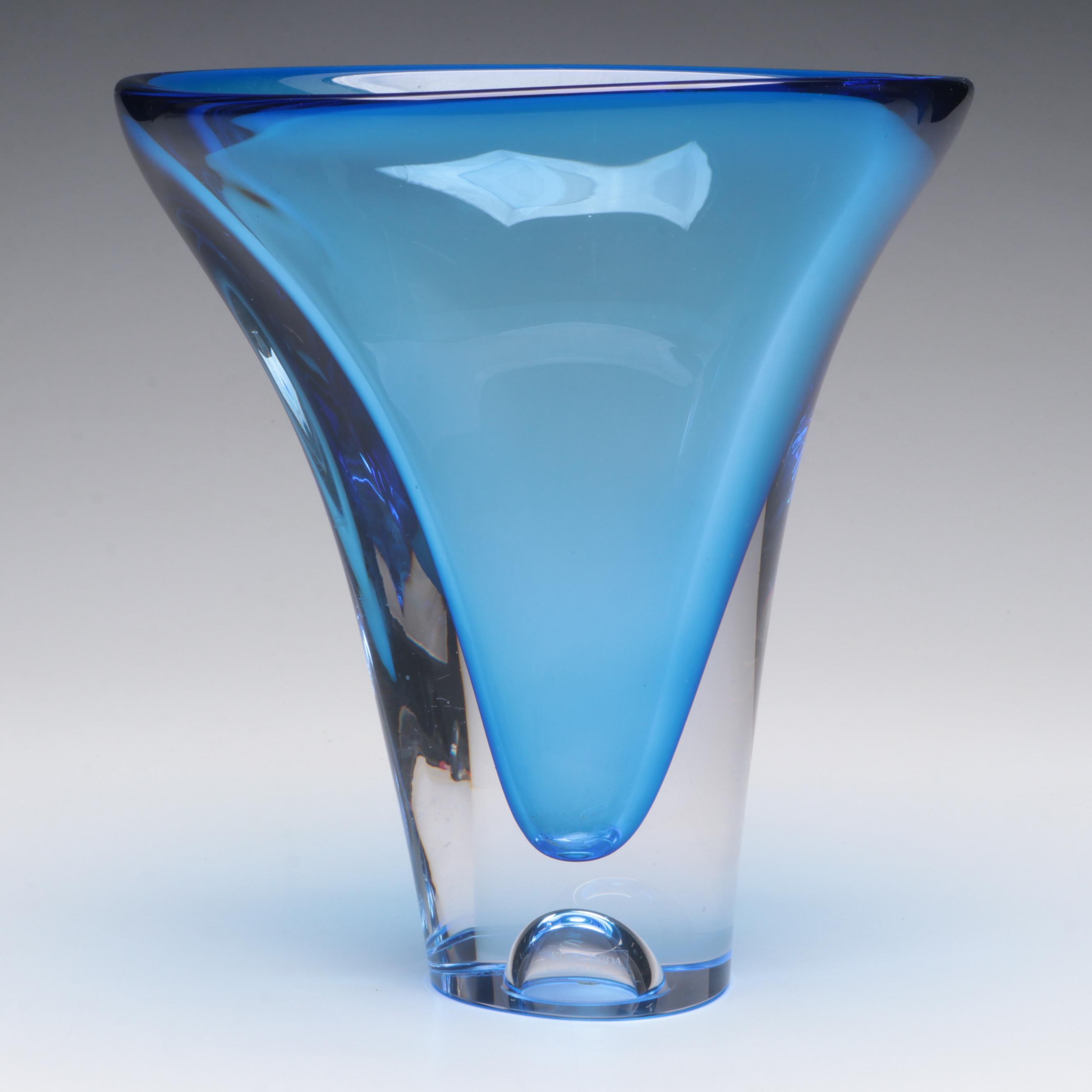 Goran Wärff for Kosta Boda "Sapphire" Cased Glass Vase