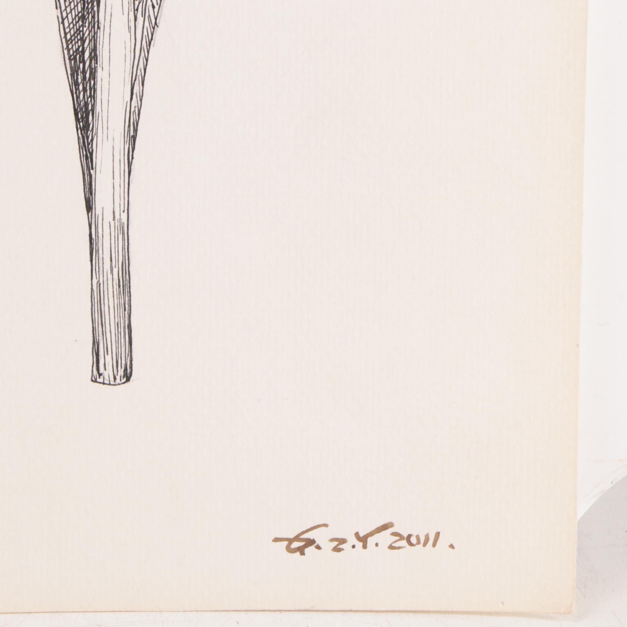 Botanical Pen and Ink Drawings of Flowering Bulbs, 2011