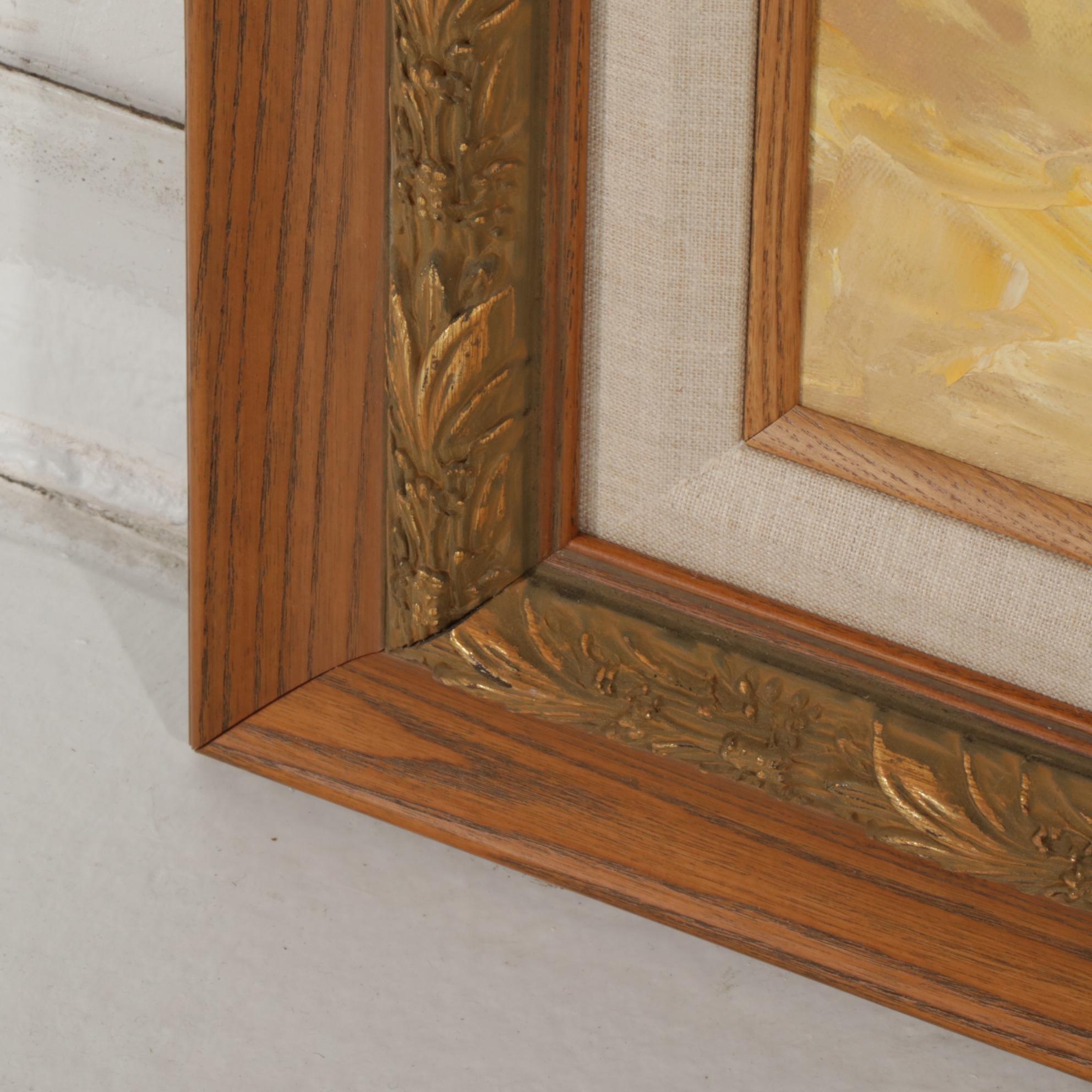 Landscape Oil Painting of Deer Grazing Beside Stream