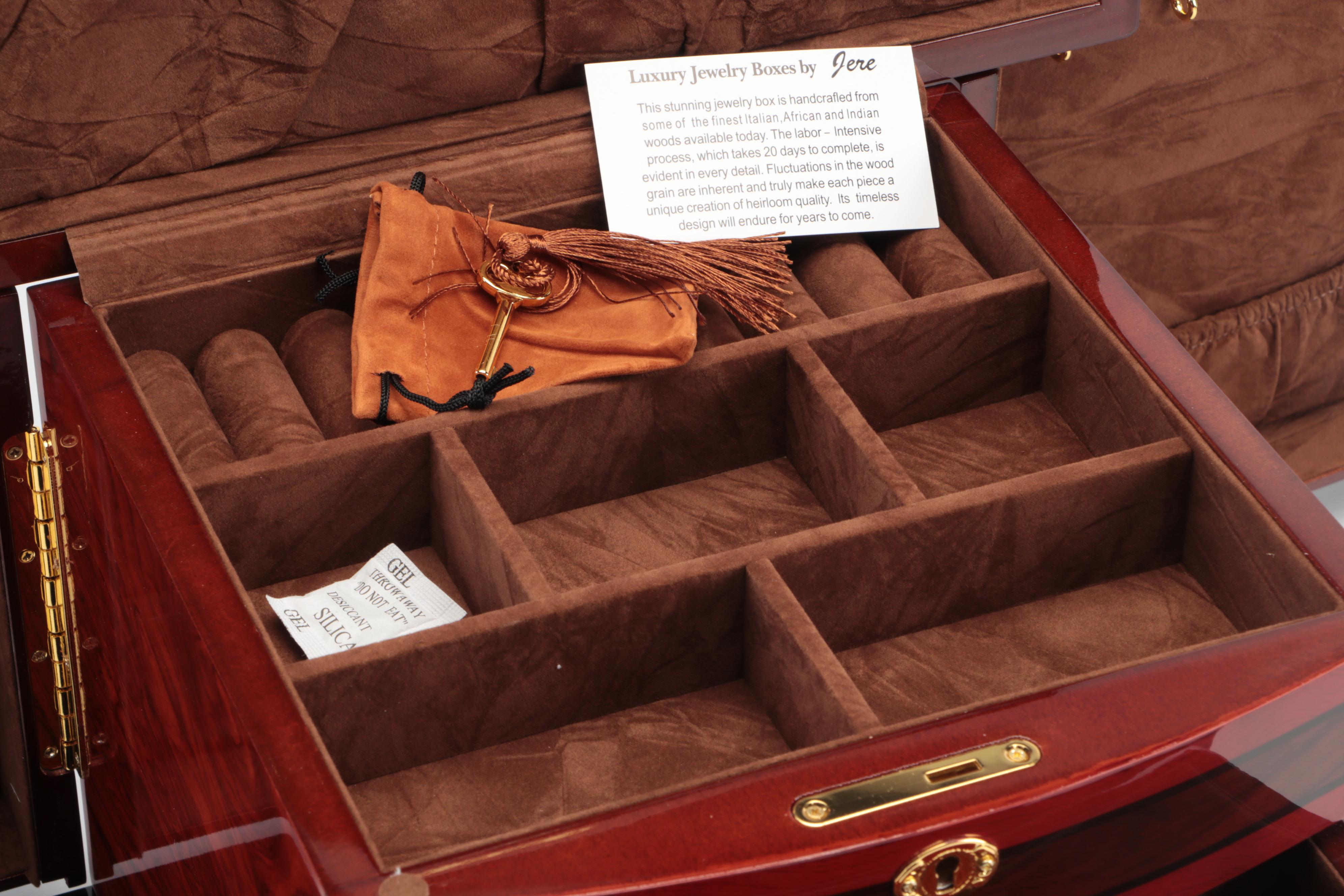 Jere High Gloss Ebony Finish Jewelry Box