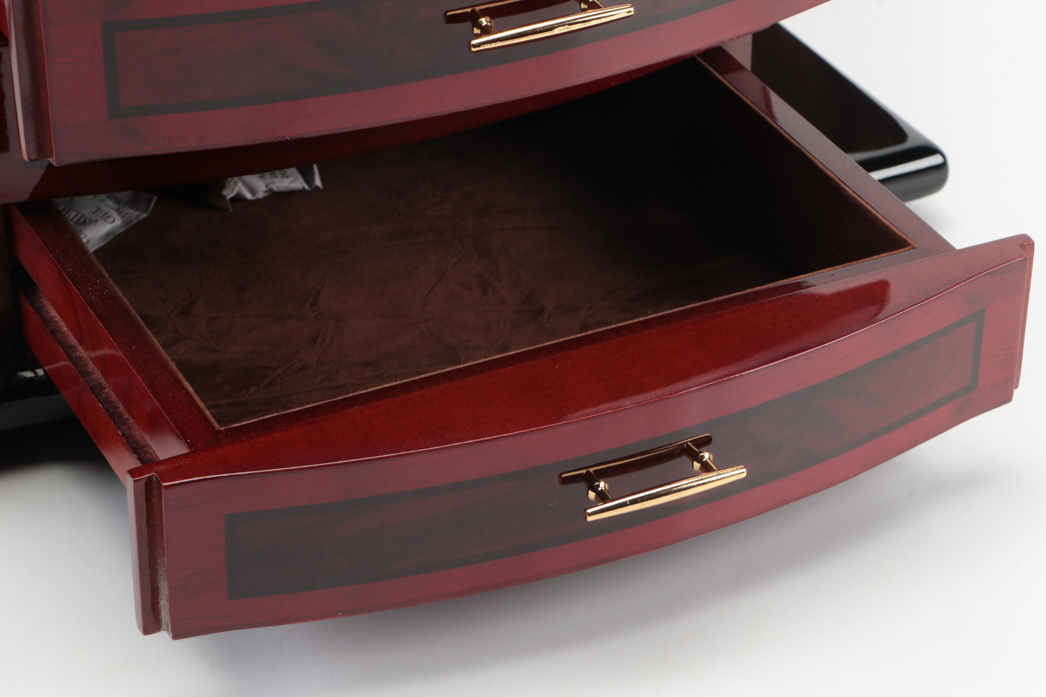 Jere High Gloss Ebony Finish Jewelry Box