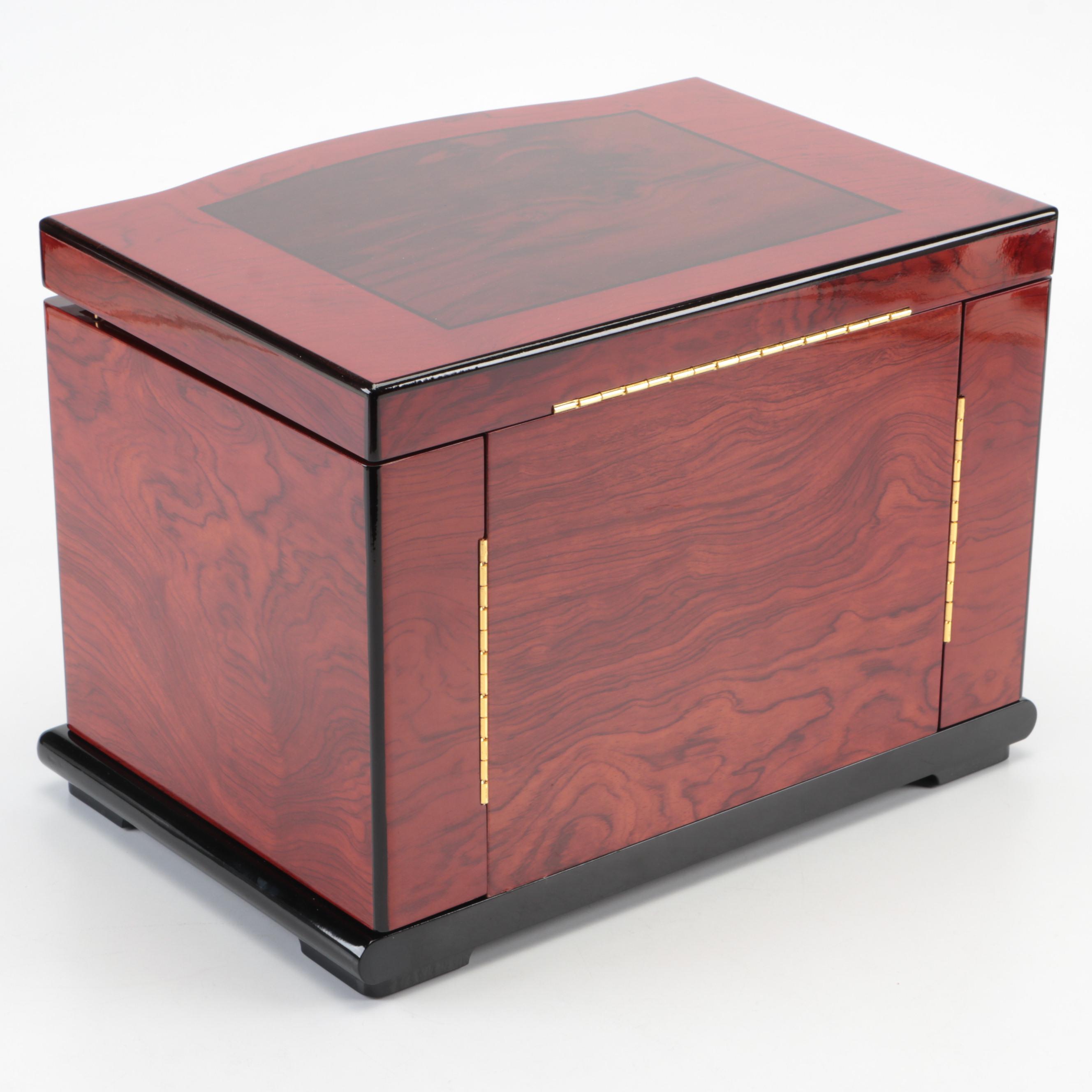 Jere High Gloss Ebony Finish Jewelry Box