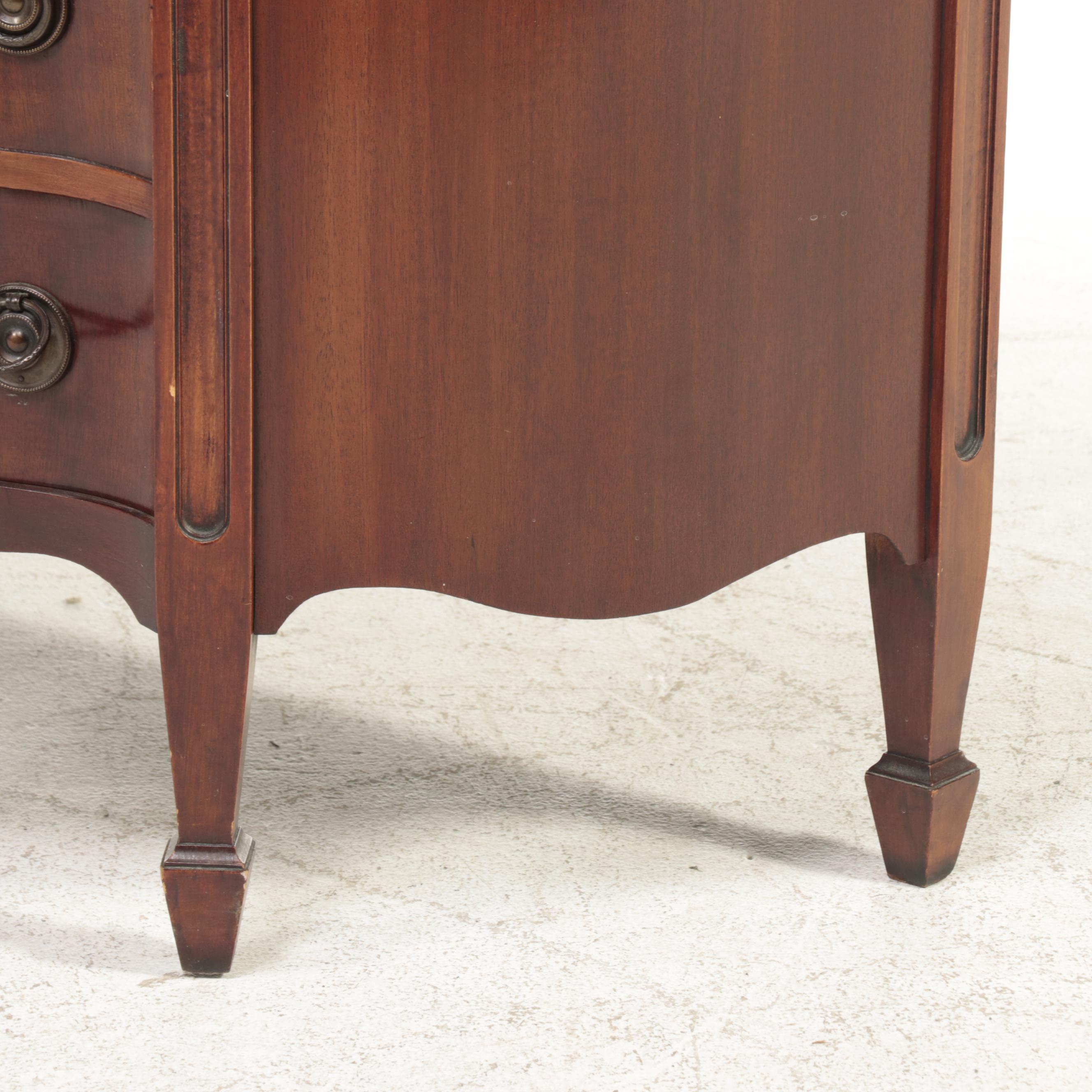 Sheraton Style Mahogany Serpentine Four-Drawer Commode