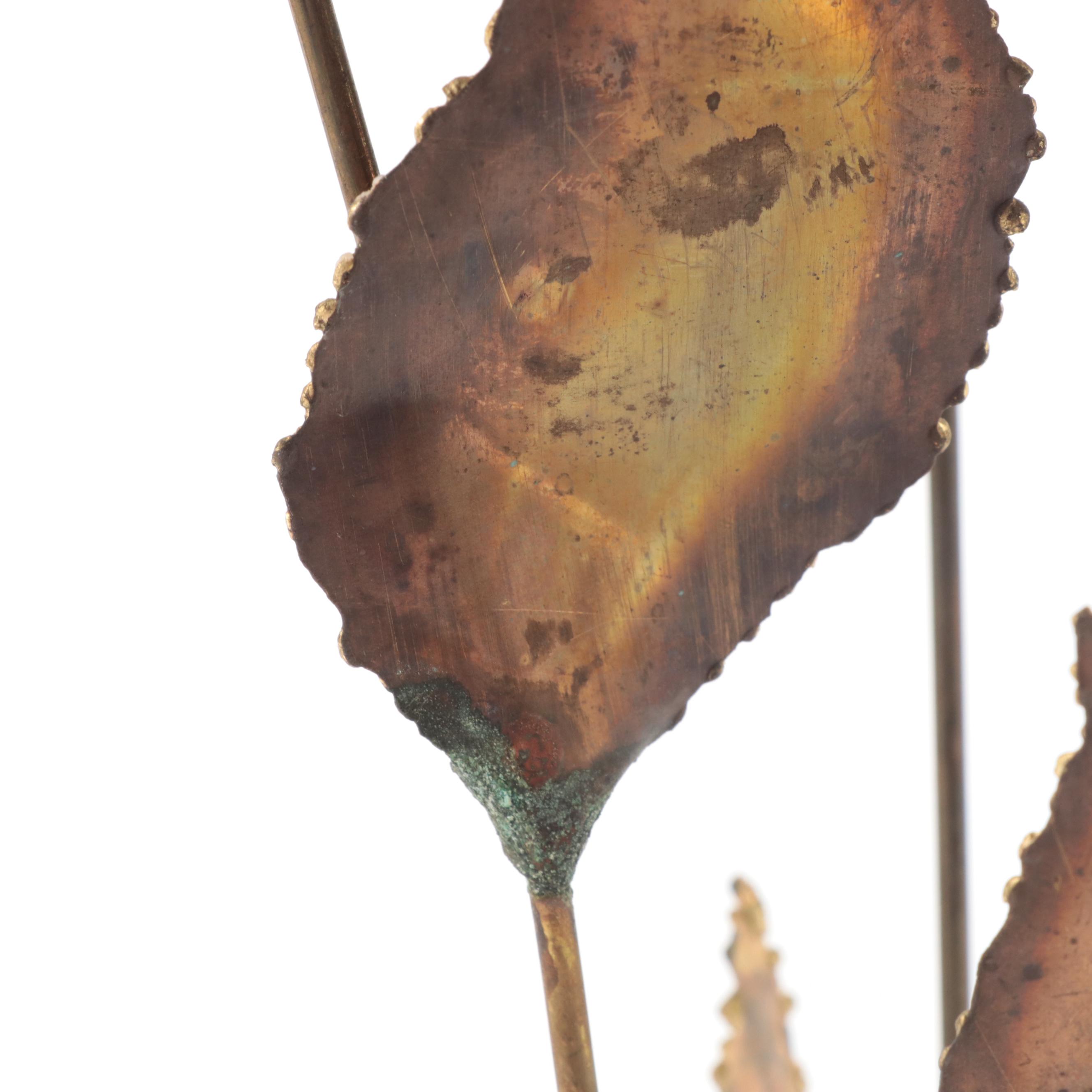 Don Shryock Modern Torch-Cut Brass Flower Sculpture