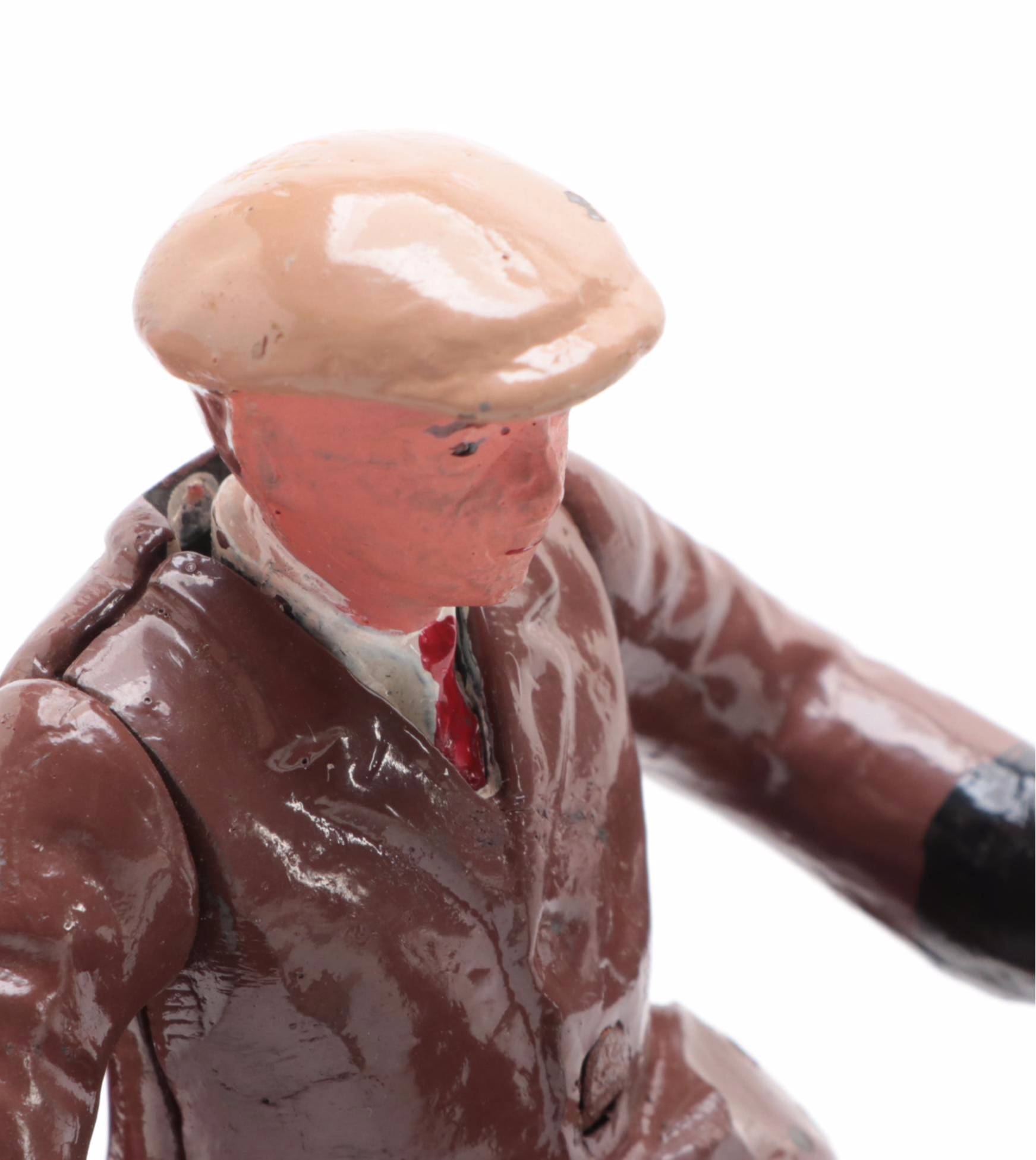 Hubley Cast Iron Toy Indian Motorcycle and Civilian Rider, 1930s