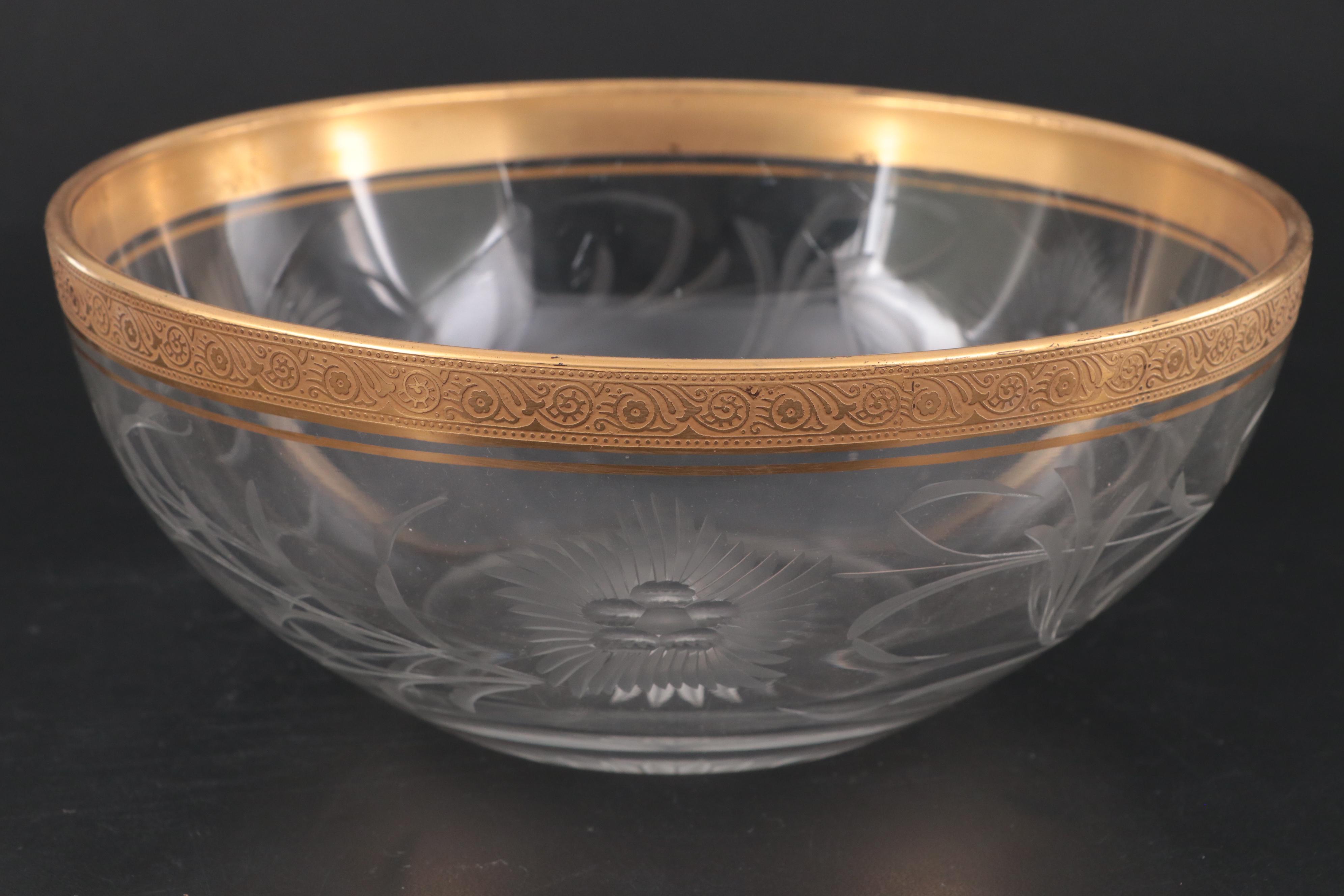 Heisey Gilt Encrusted Glass Servingware Collection