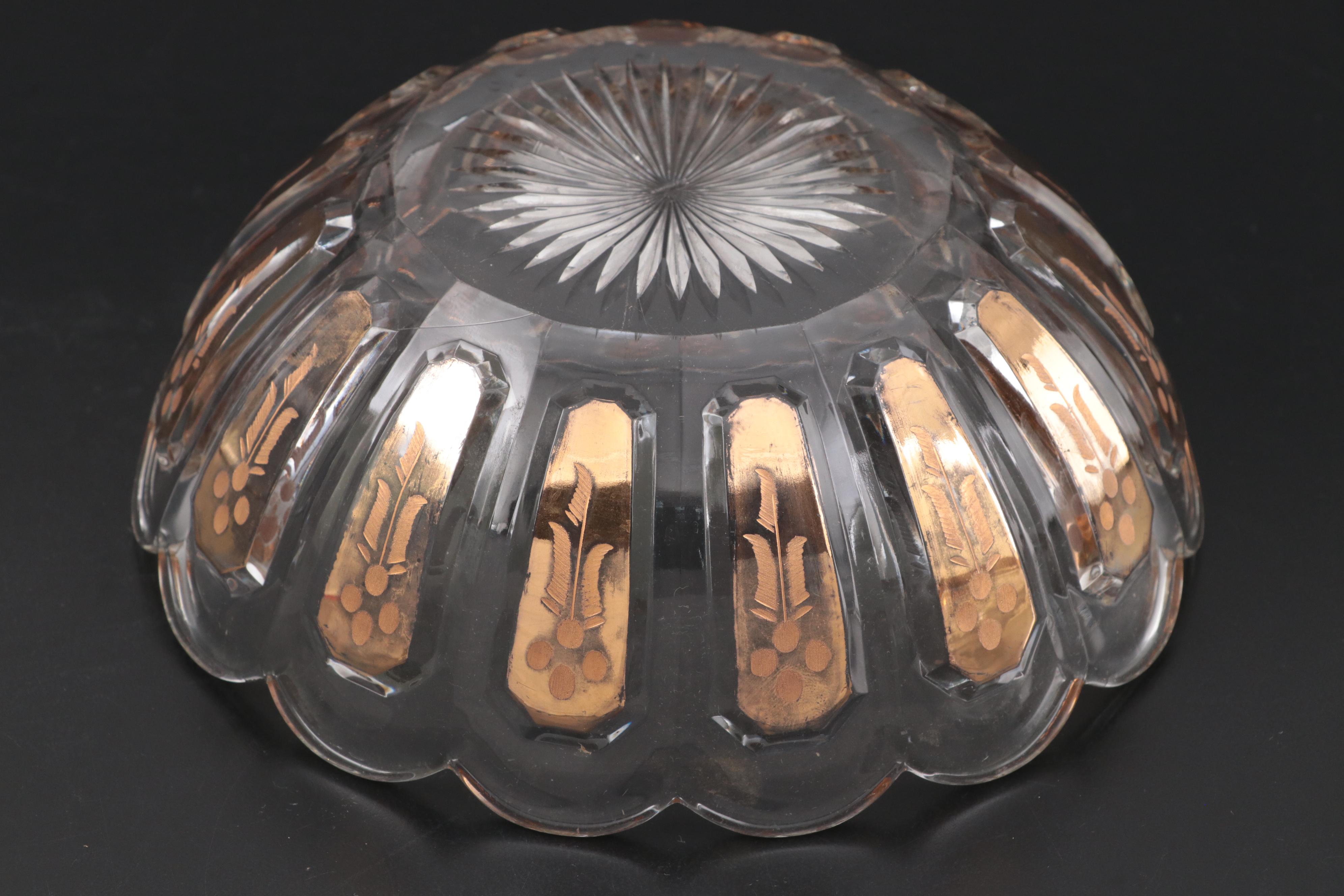 Heisey Gilt Encrusted Glass Servingware Collection