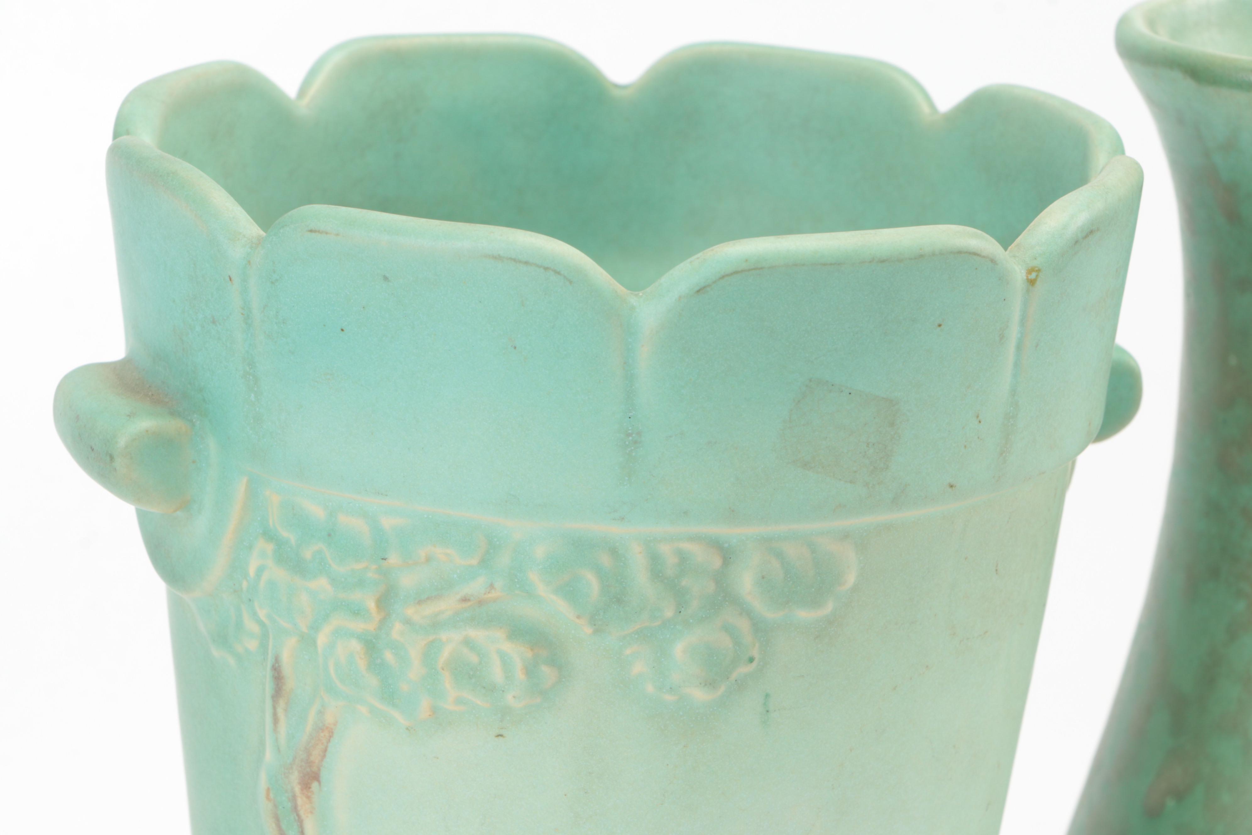 Weller Pottery Vases and Roseville Ewer