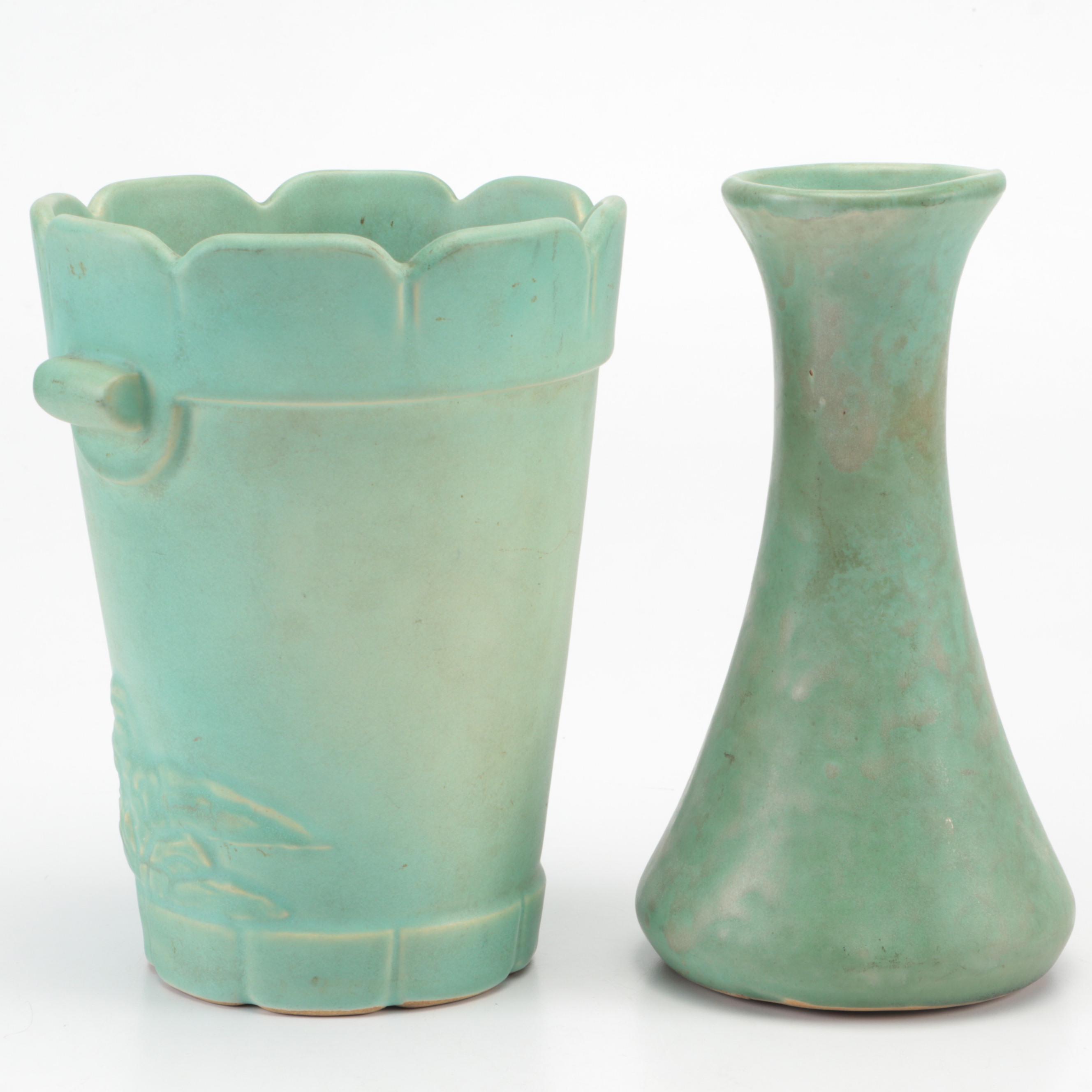 Weller Pottery Vases and Roseville Ewer