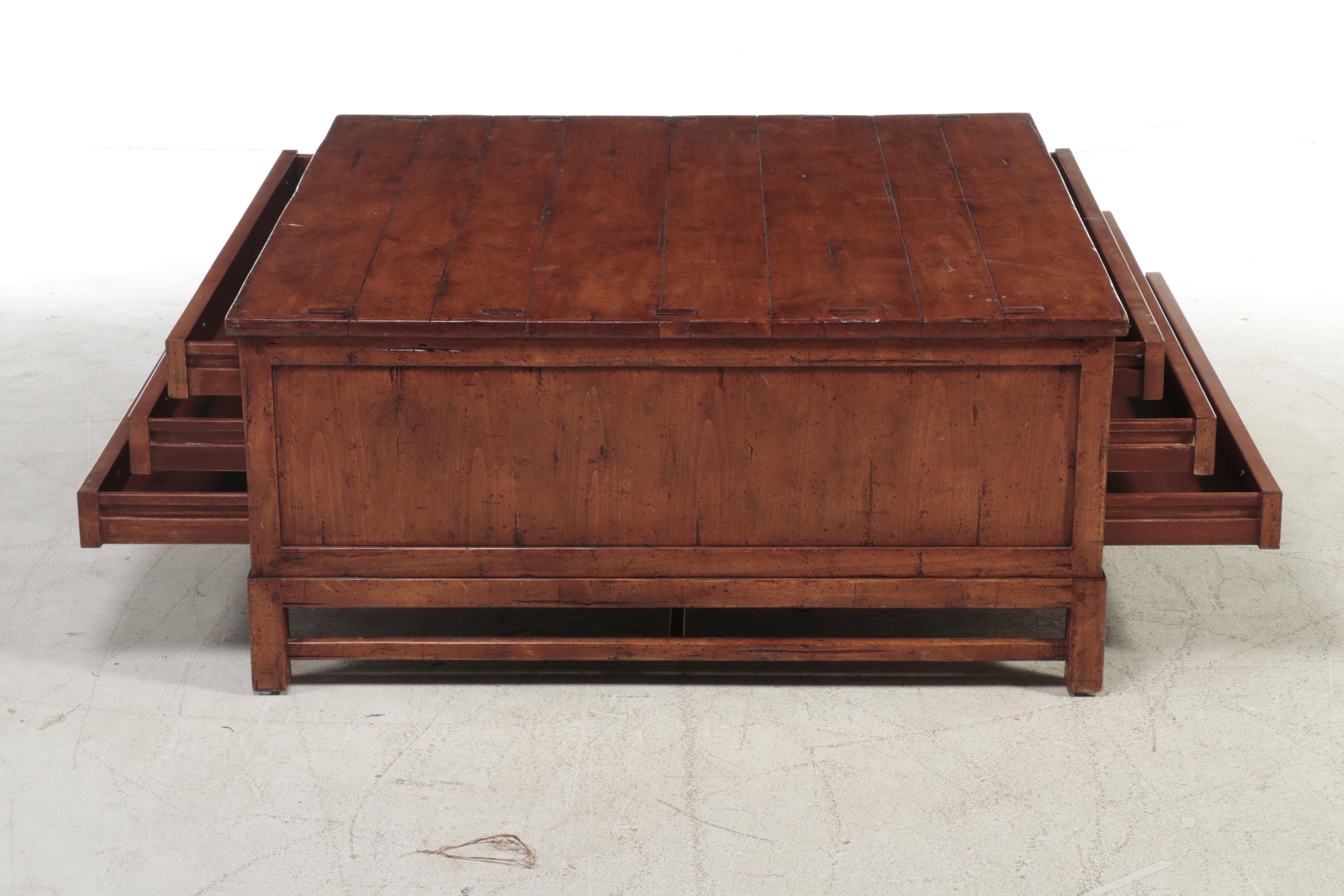 Guy Chaddock & Co. "The Clarence Collection" Six-Drawer Map Chest Coffee Table