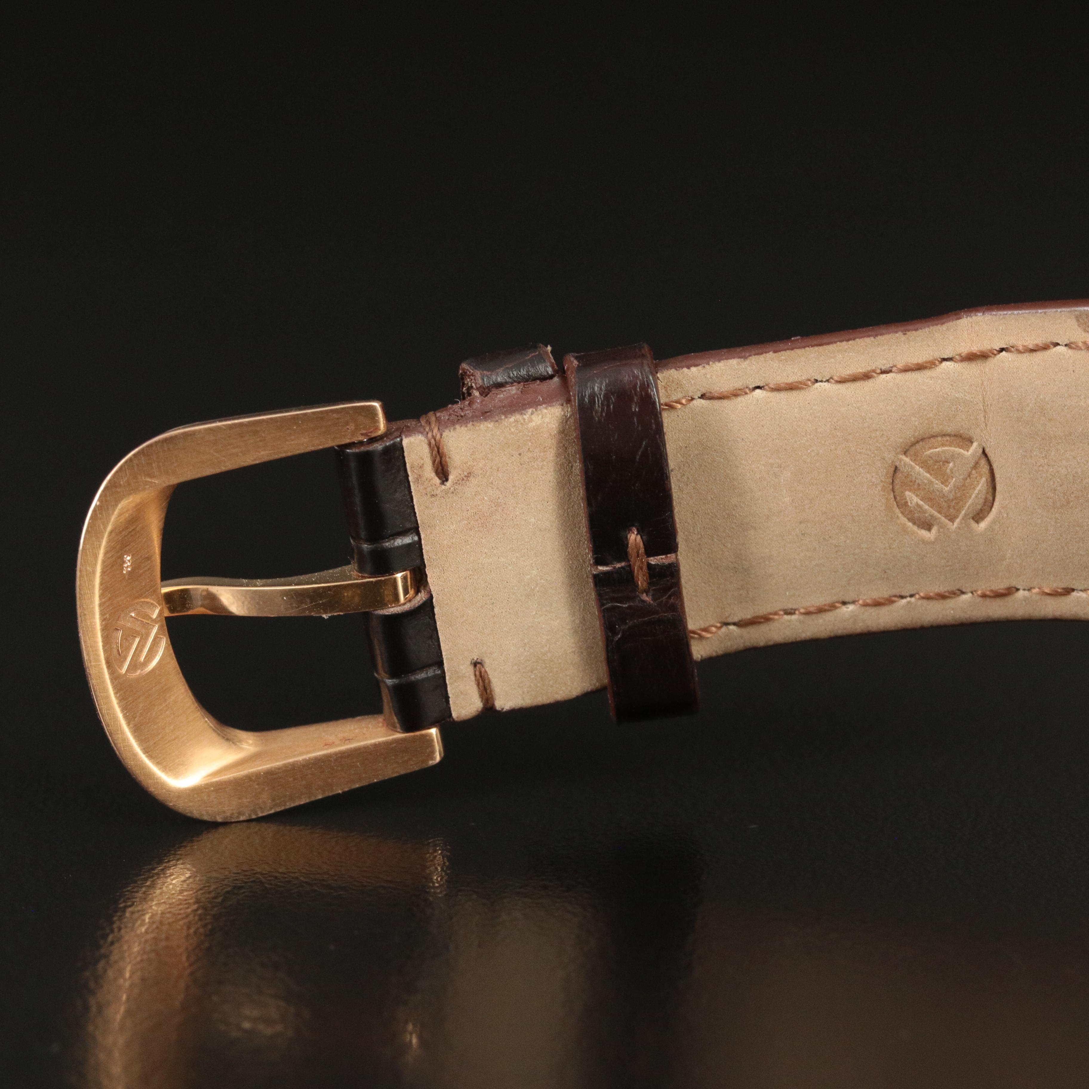 18K Rose Gold Franck Muller Cintrée Curvex Brown Dial Watch