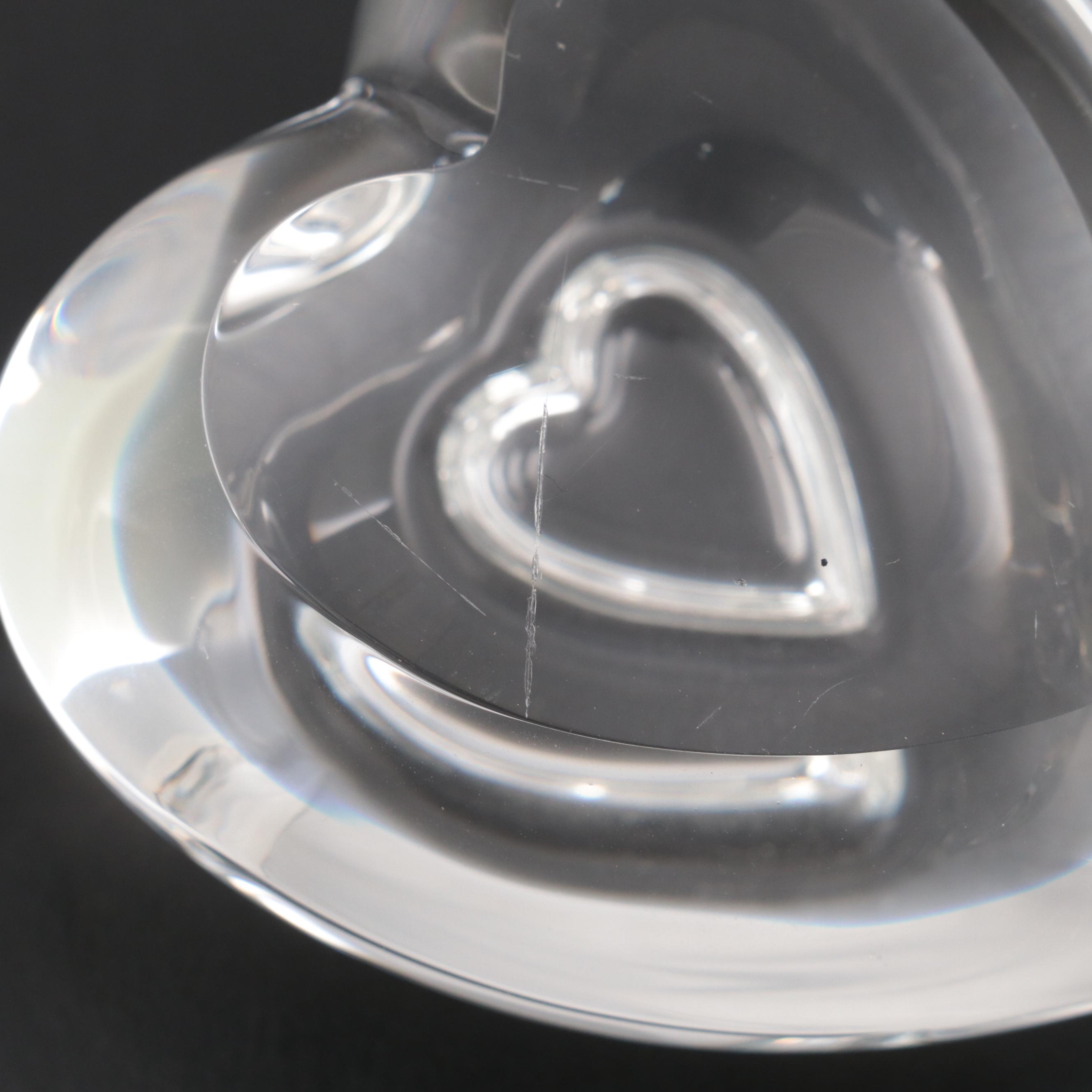 Steuben Art Glass Heart Paperweight