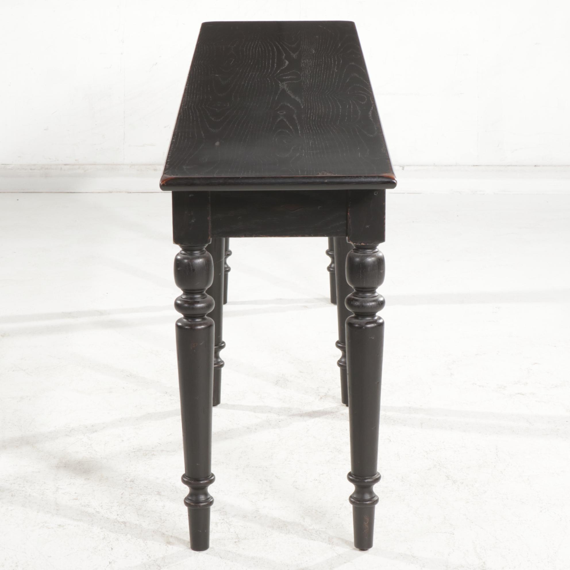 Pottery Barn "Tivoli" Ebonized  Wood Console Table, 21st Century