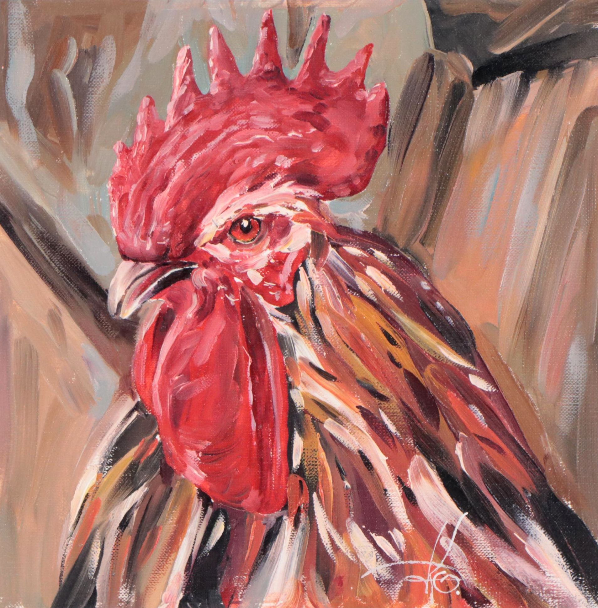 Kravchenko Olga Oil Painting of Rooster, 2023