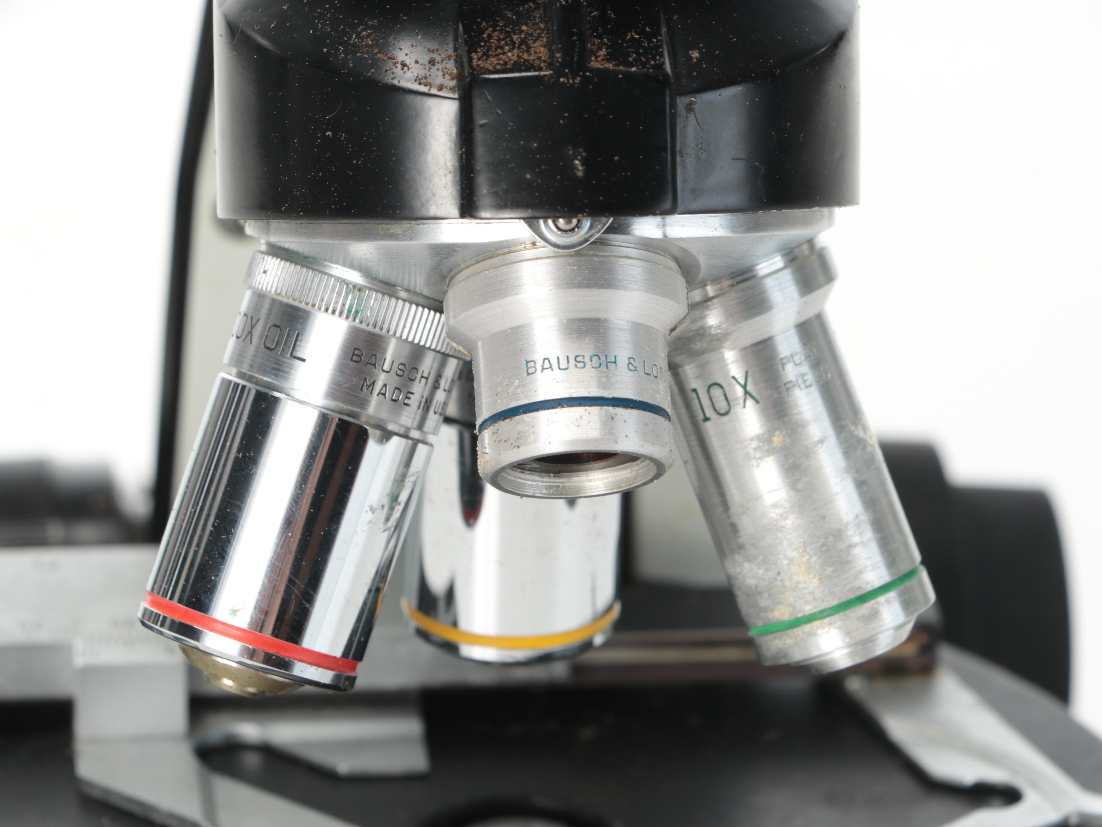 Bausch & Lomb Stereo Microscope With Four Objective Lenses and Carry Case, 1951