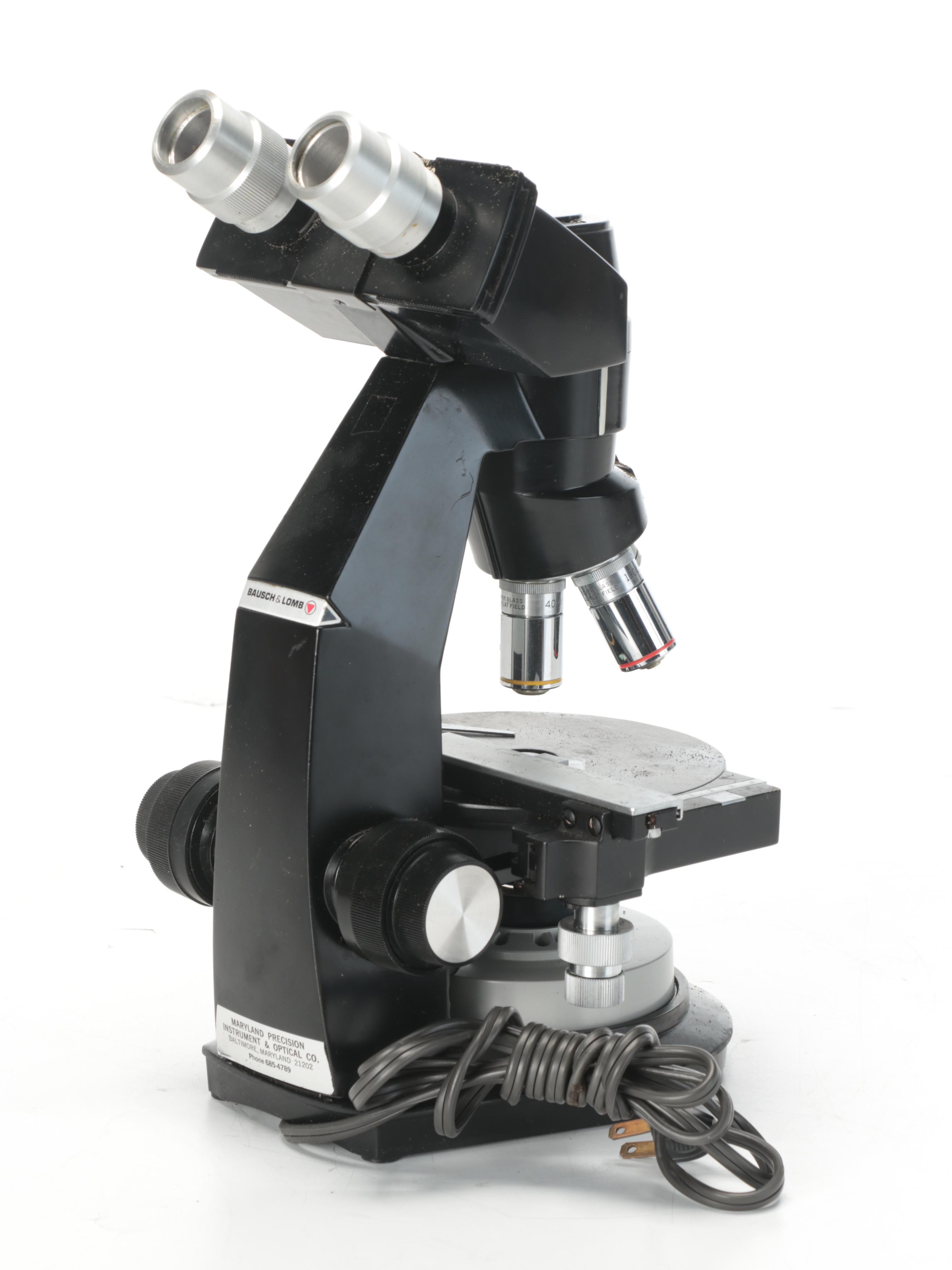 Bausch & Lomb Stereo Microscope With Four Objective Lenses and Carry Case, 1951