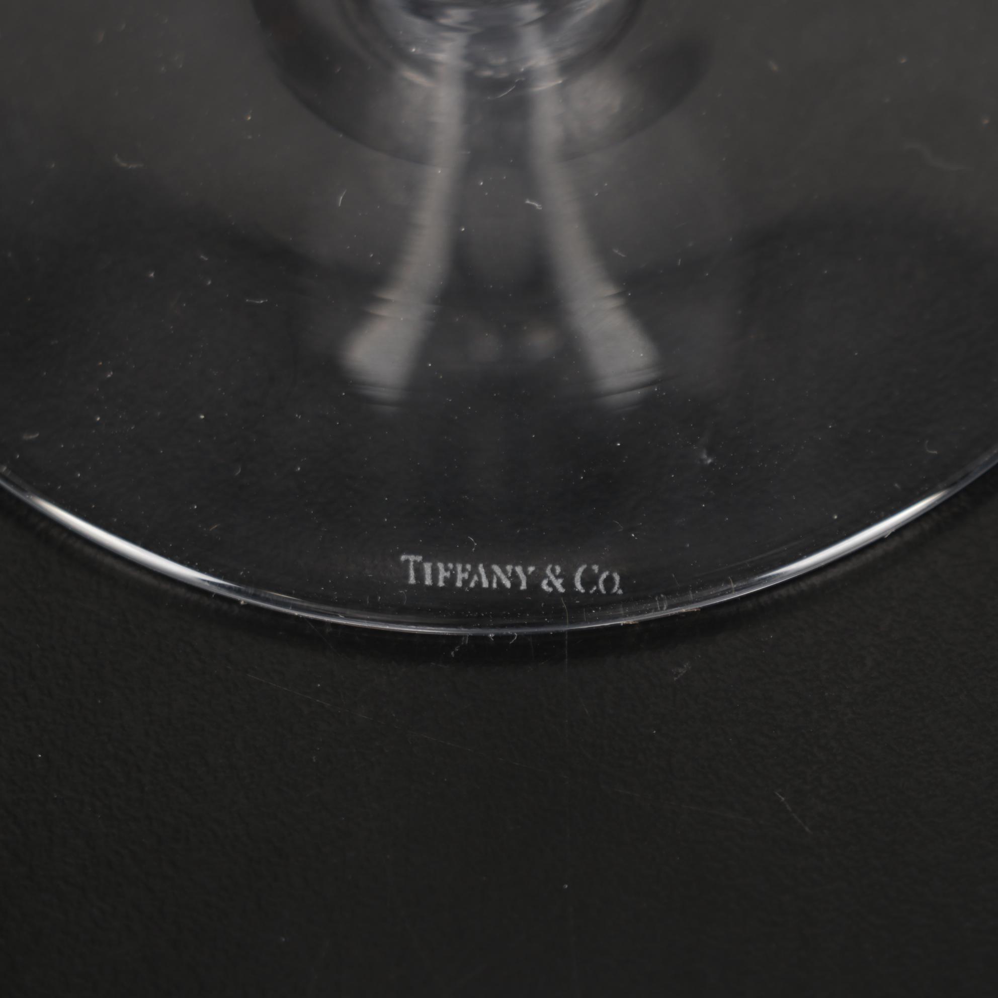 Eight Tiffany & Co. Crystal Martini Glasses