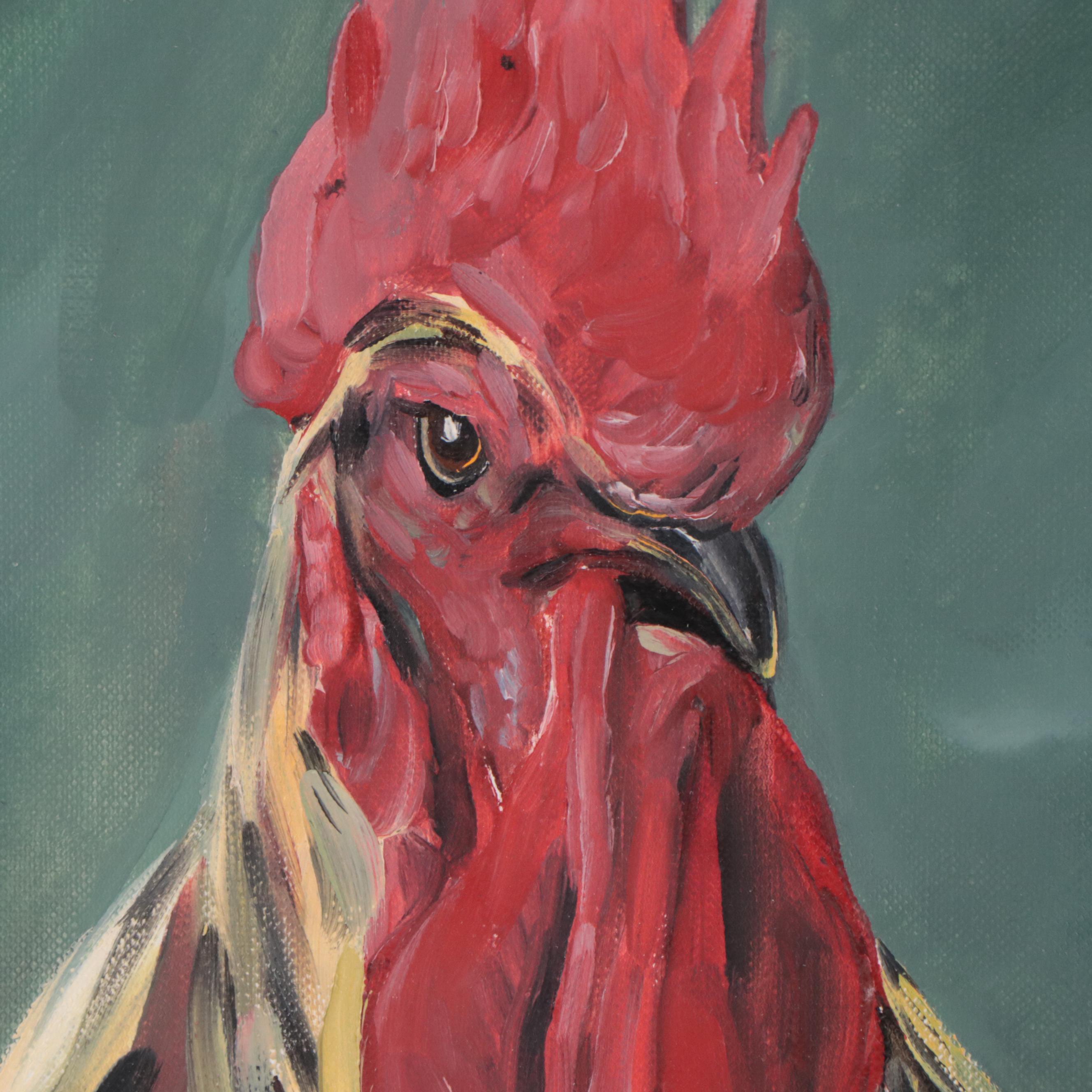 Kravchenko Olga Oil Painting of Rooster, 2023