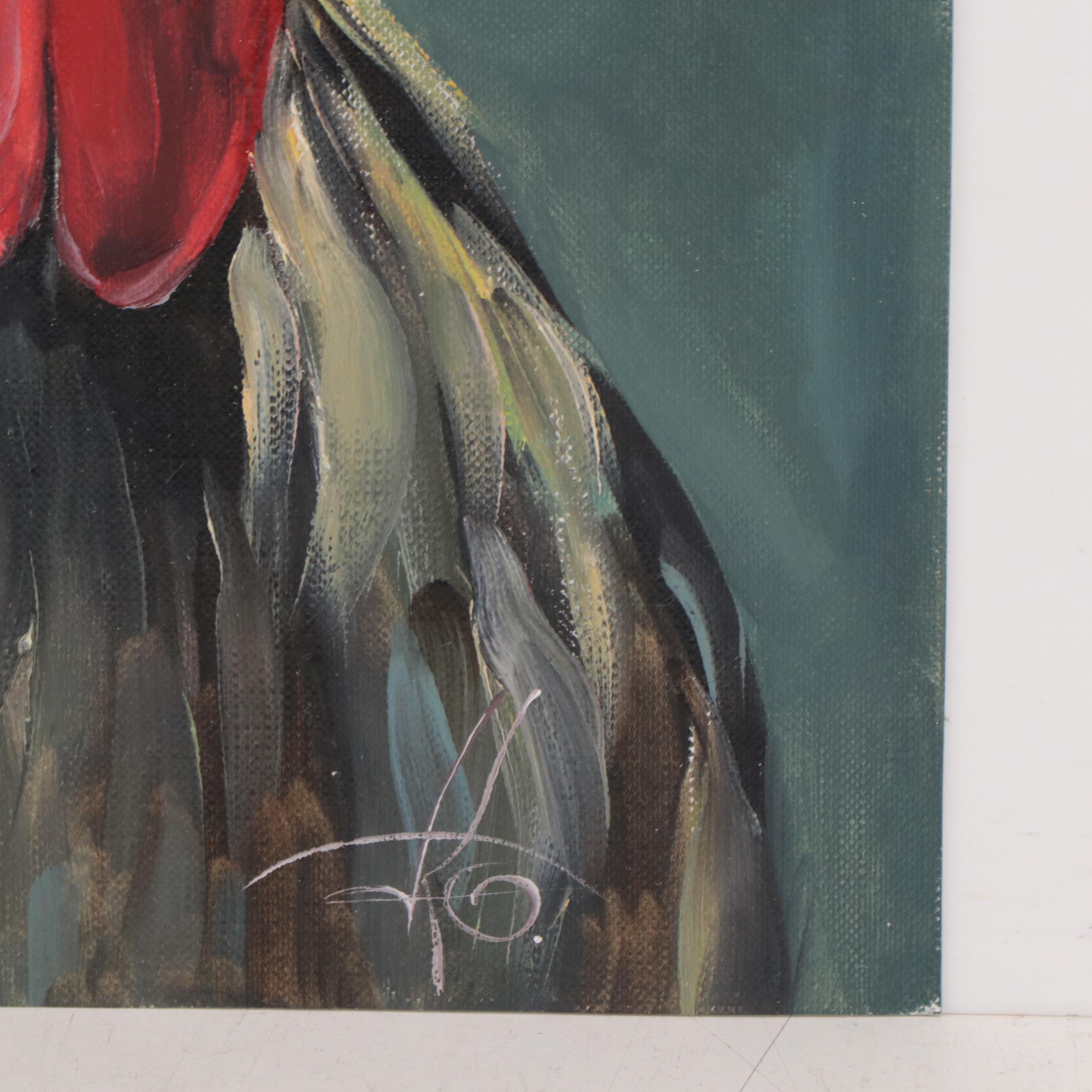 Kravchenko Olga Oil Painting of Rooster, 2023