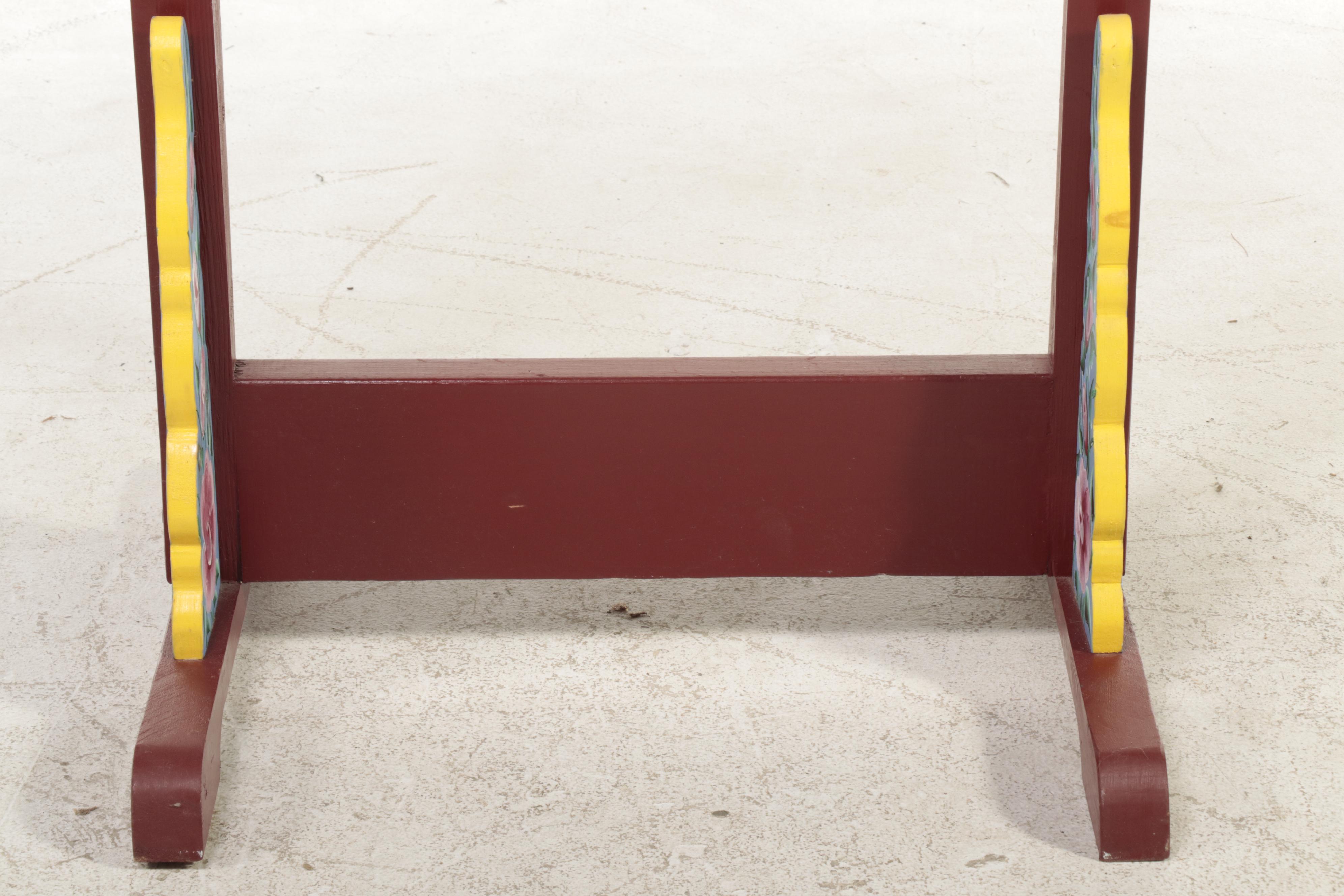 Korean Buk Drum on Polychromed Wood Stand