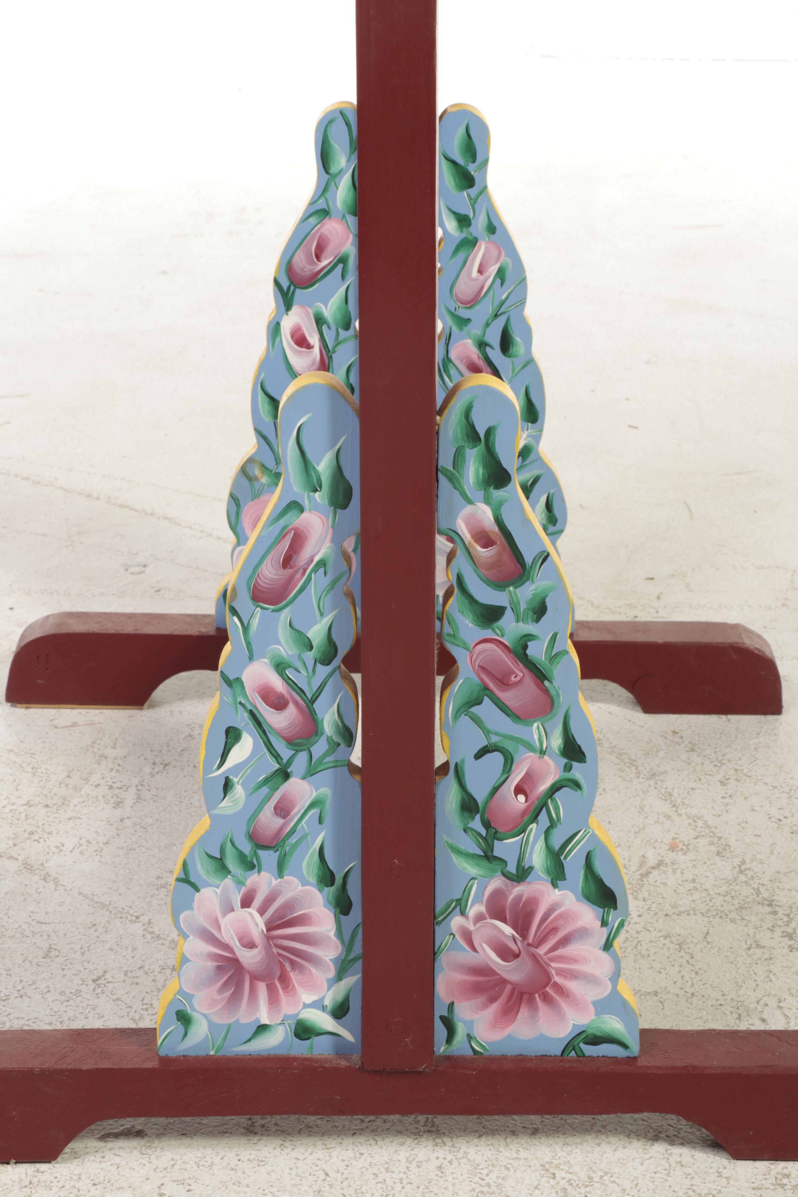 Korean Buk Drum on Polychromed Wood Stand